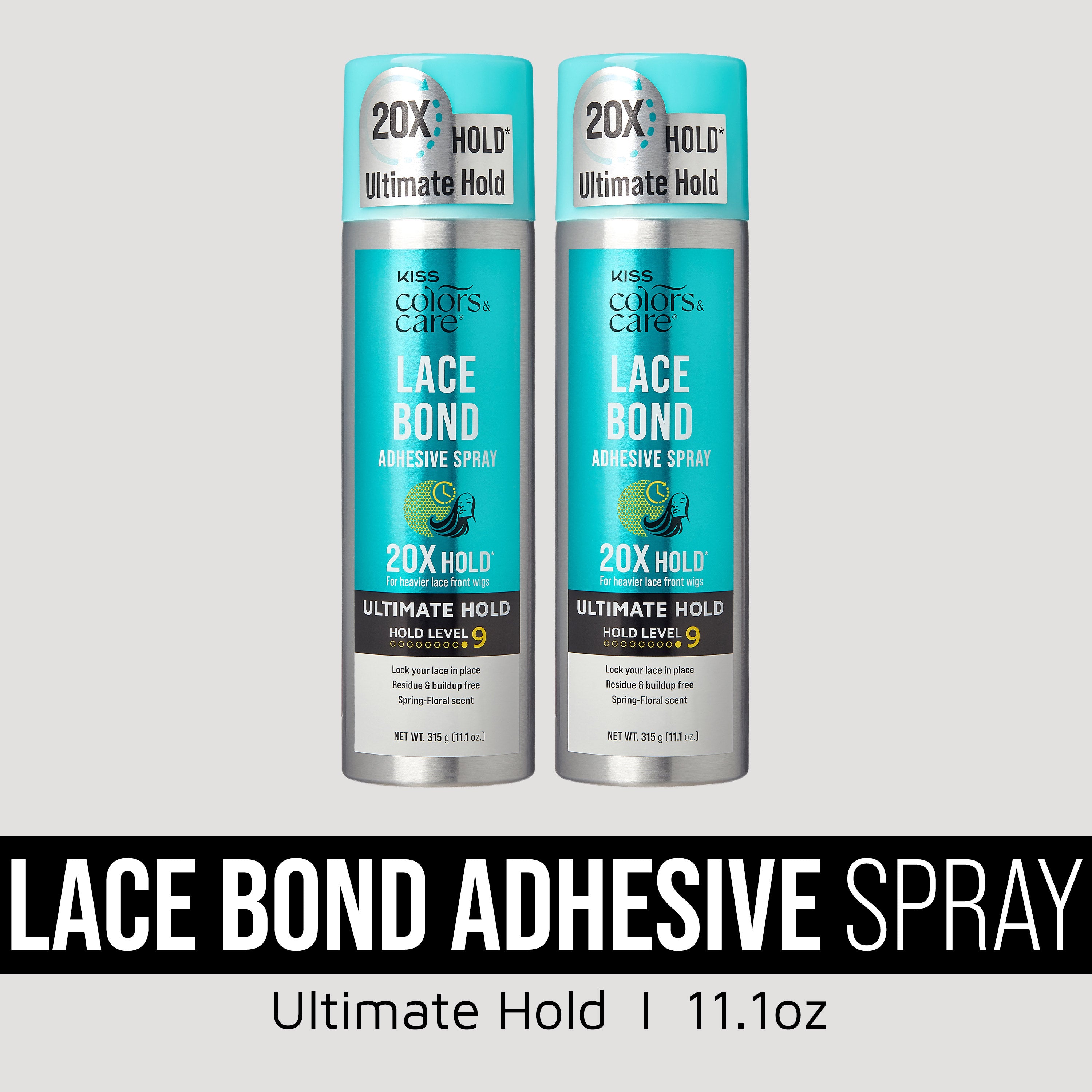 KISS Colors & Care Lace Bond Adhesive Spray Ultimate Hold Bundle - 11.1 oz. 2 Pack