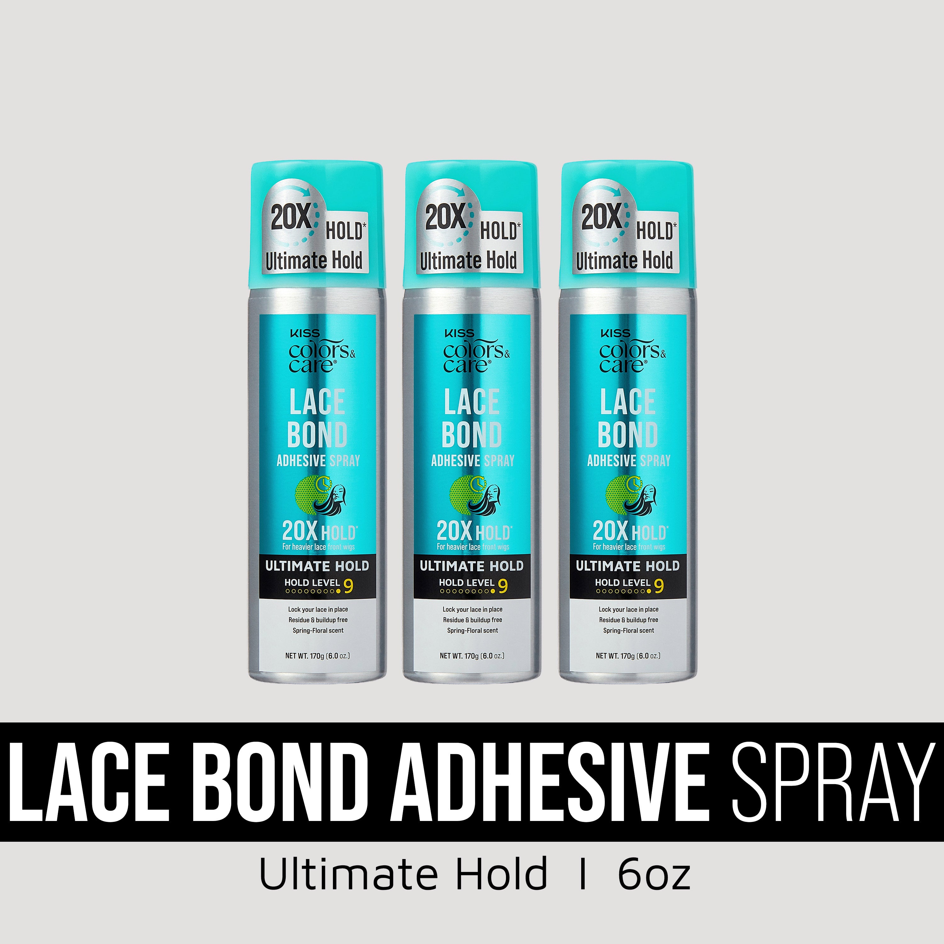 KISS Colors & Care Lace Bond Adhesive Spray Ultimate Hold Bundle - 6 oz. 3 Pack