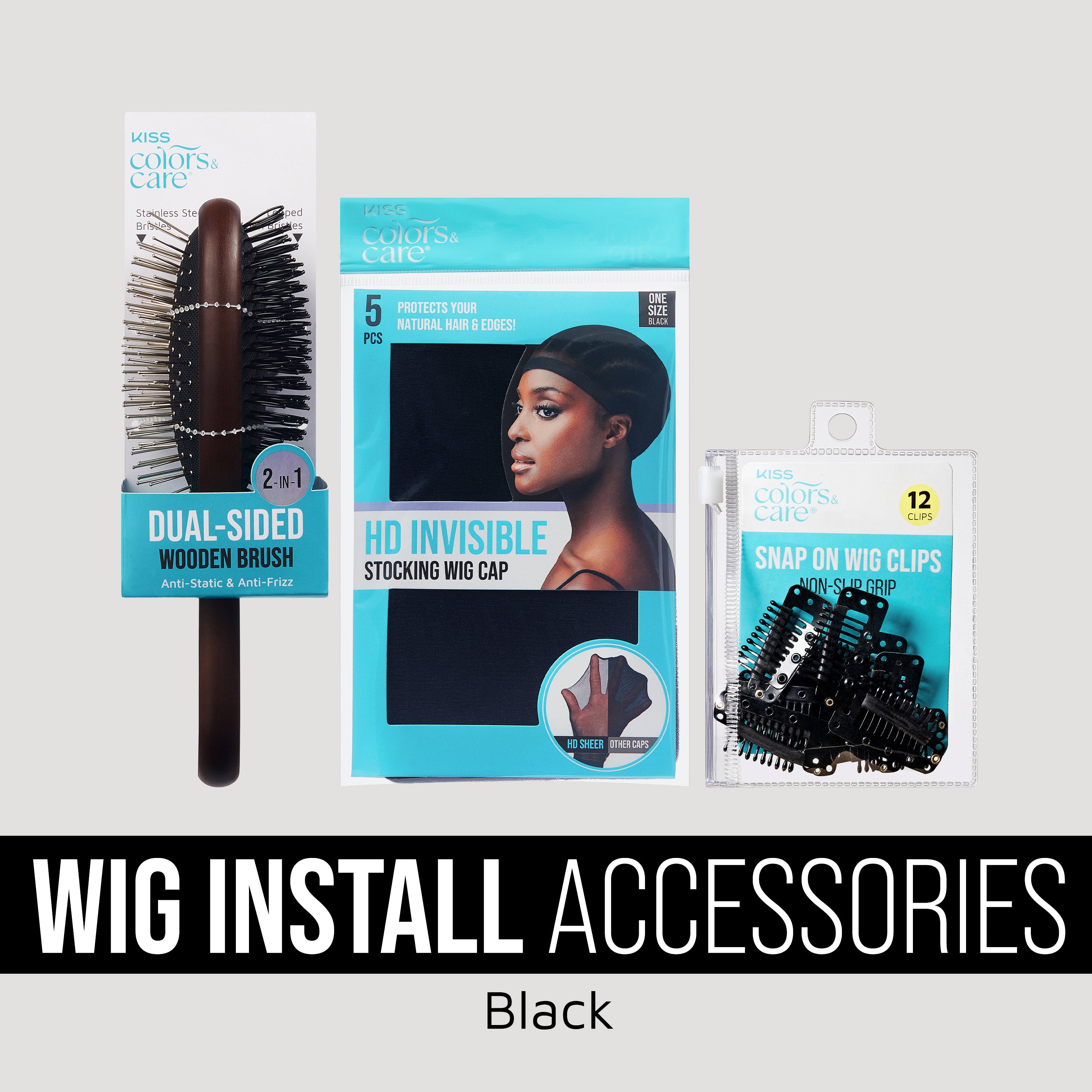 KISS Colors & Care Wig Install Accessories Bundle- Black
