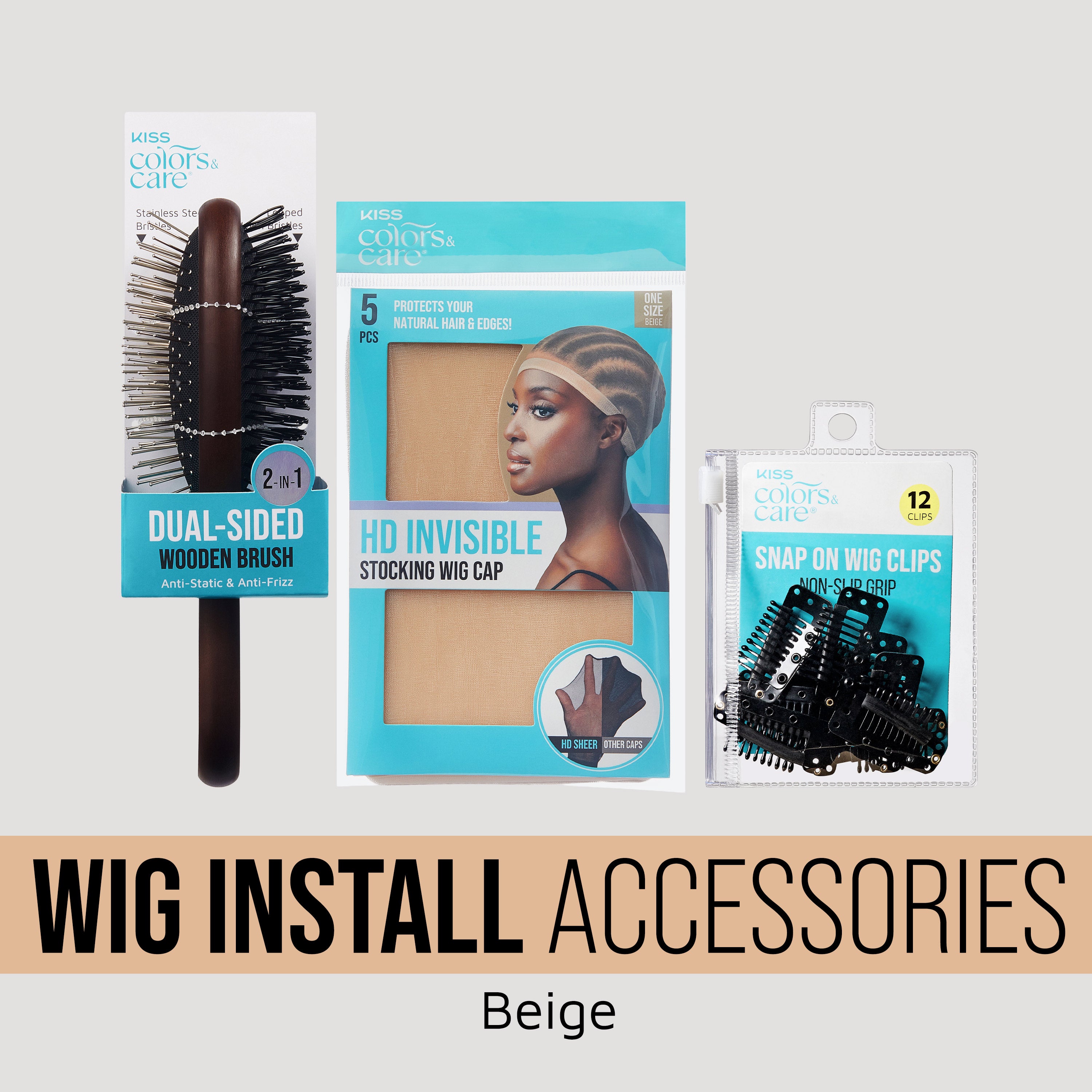 KISS Colors & Care Wig Install Accessories Bundle- Beige