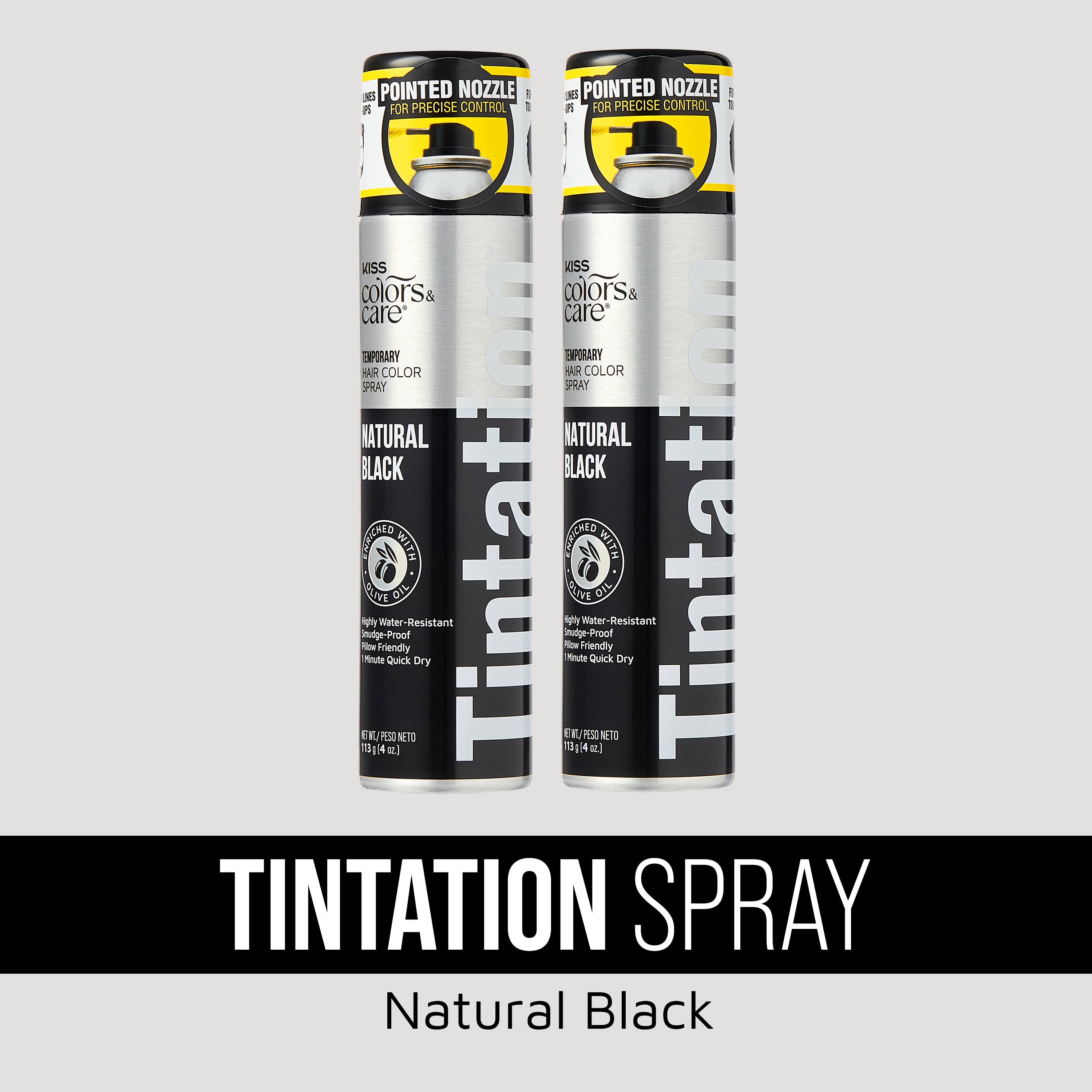 KISS Colors & Care Tintation Spray Natural Black Bundle - 2 Pack