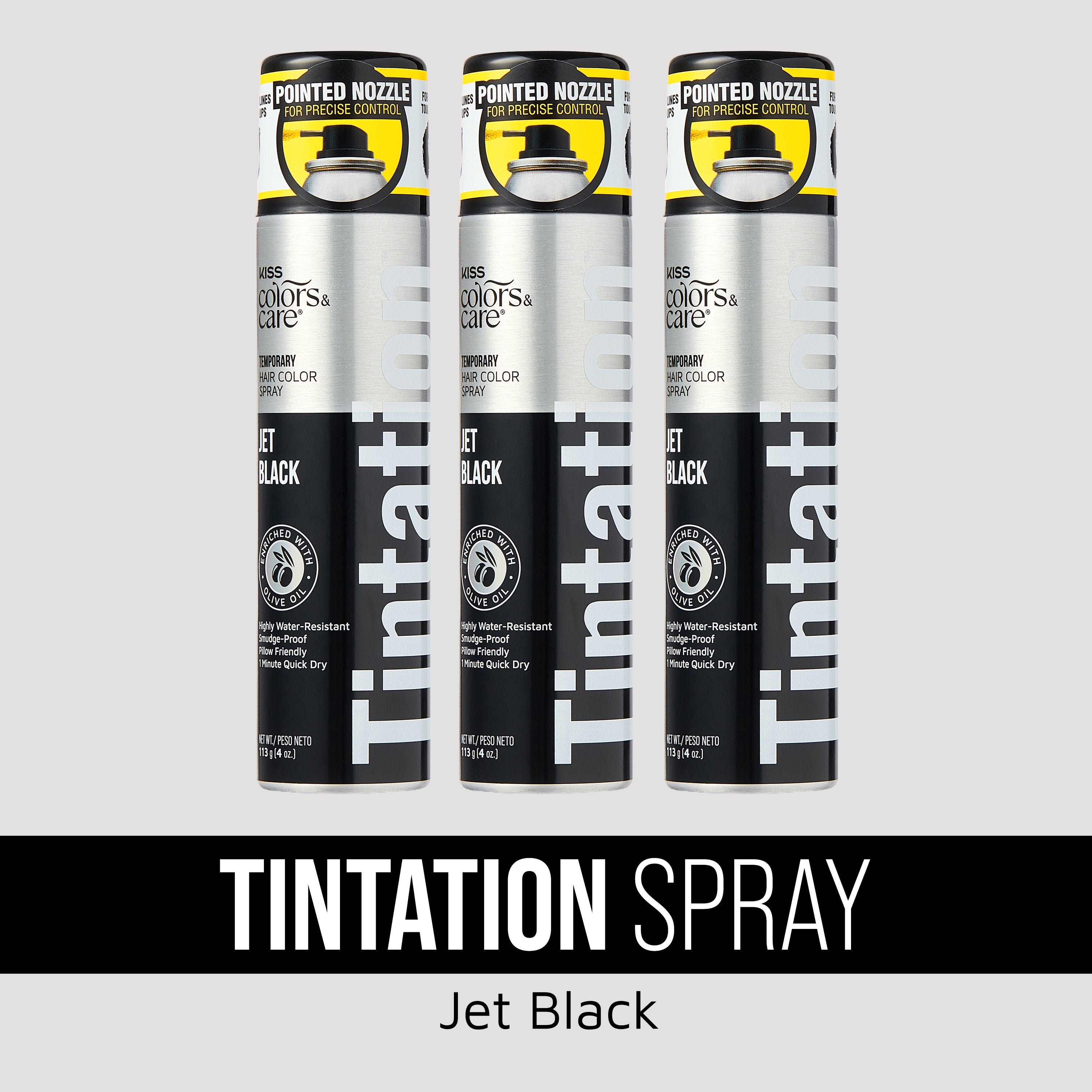 KISS Colors & Care Tintation Spray Jet Black Bundle - 3 Pack