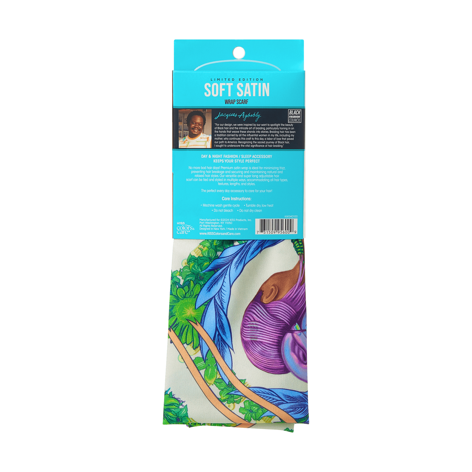 KISS Colors & Care Limited Edition BIFC Satin Wrap Scarf - Jacques Agbobly