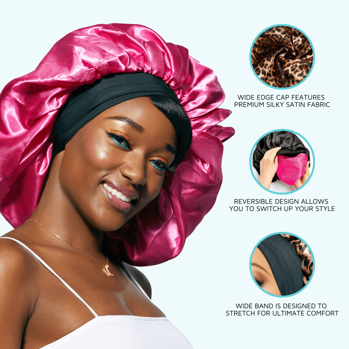 KISS Colors & Care Silky Satin Double Wear Cap, Super Jumbo - Leopard