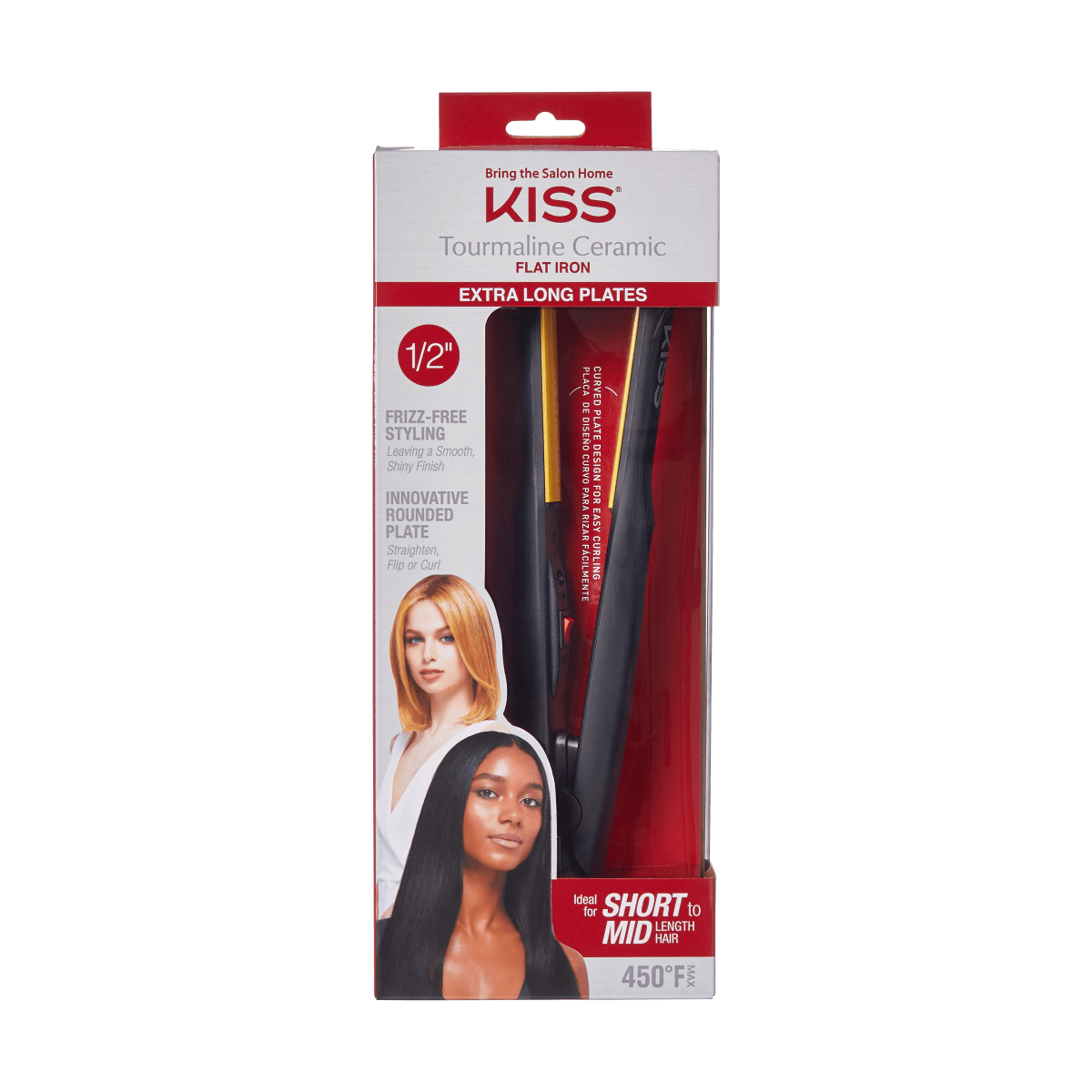 KISS Ceramic Tourmaline - 1/2" Flat Iron