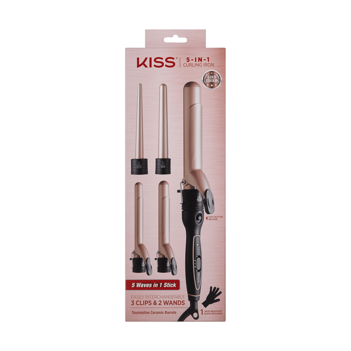 KISS 5-in-1 Interchangeable Curling Iron