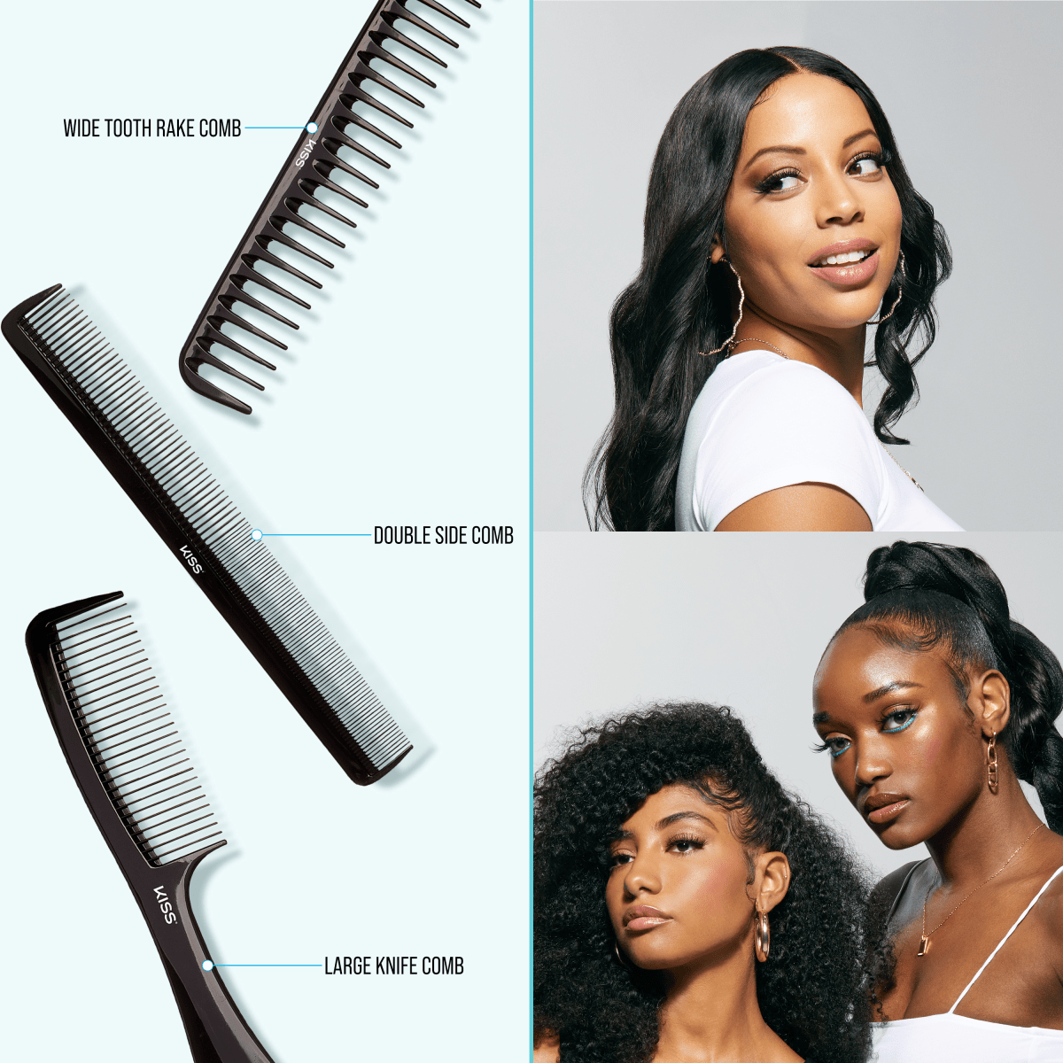 KISS Colors & Care Professional Heat Resistant Pin Tail Parting Comb