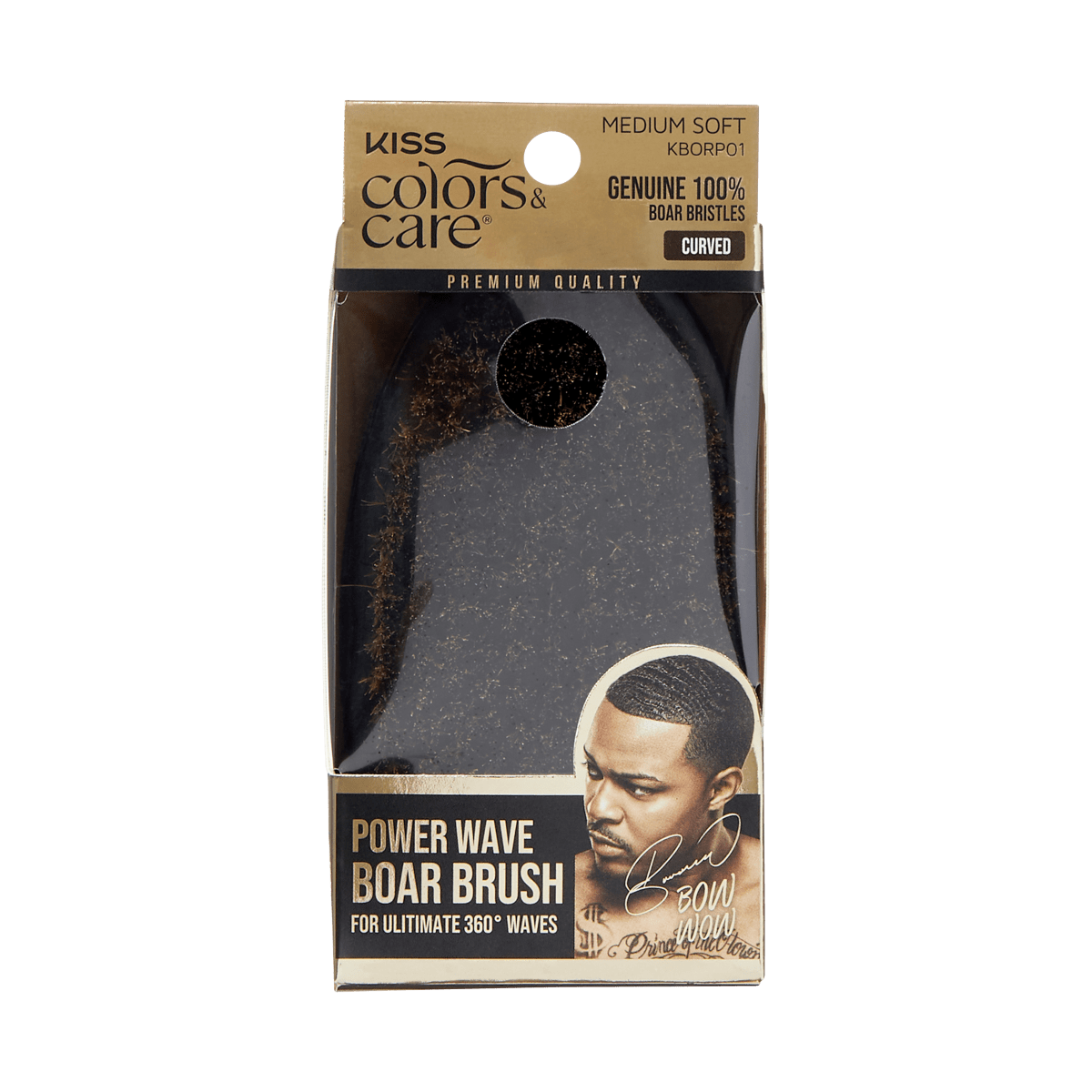 Bow Wow 360 Power Wave Premium Palm Boar Brush - Medium Soft