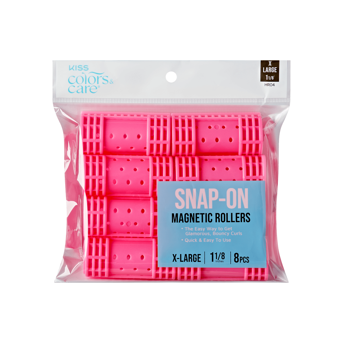 KISS Professional Snap-on Magnetic Roller - X-Large 8-pc. set- Pink