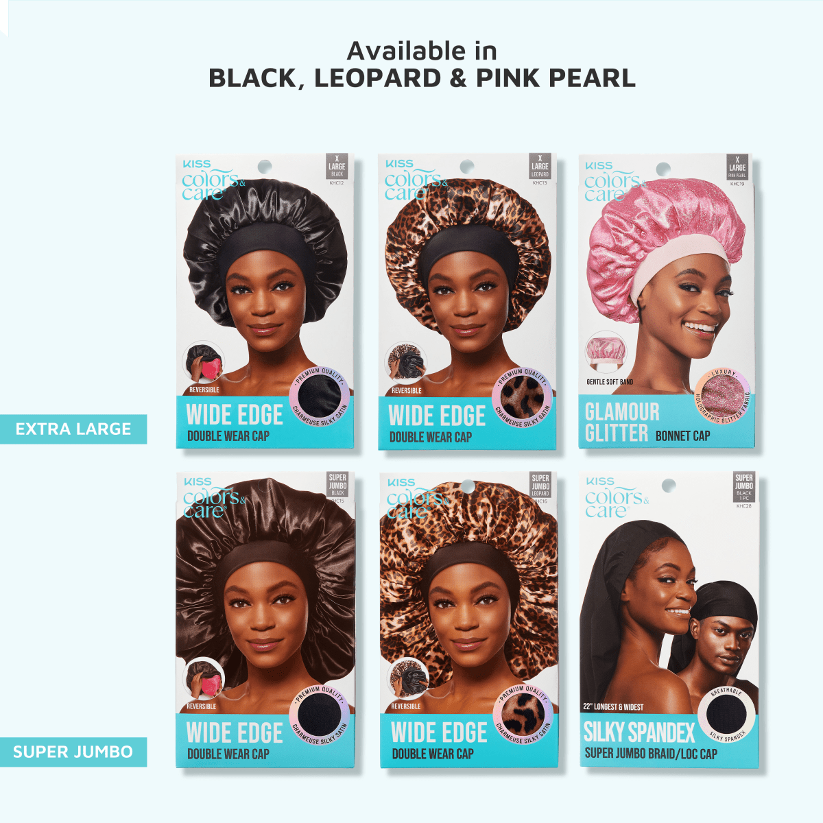 Silky Satin X-Large Bonnet Cap - Black