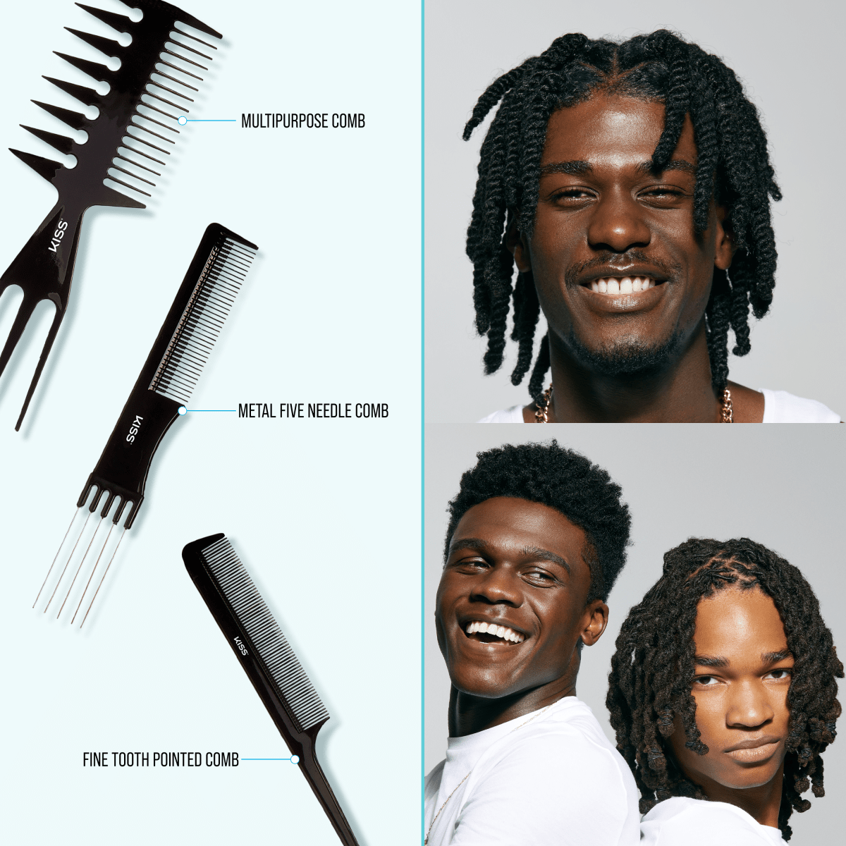 KISS Colors & Care Professional Heat Resistant Pin Tail Parting Comb