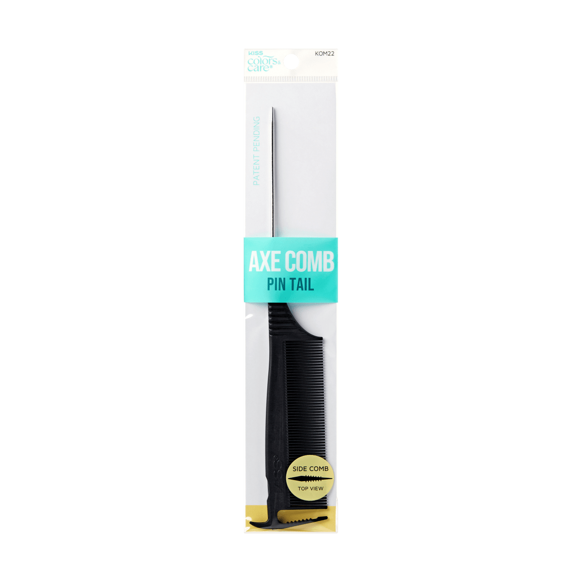 Packaging for the KISS Colors & Care Pin Tail Axe Parting Comb.