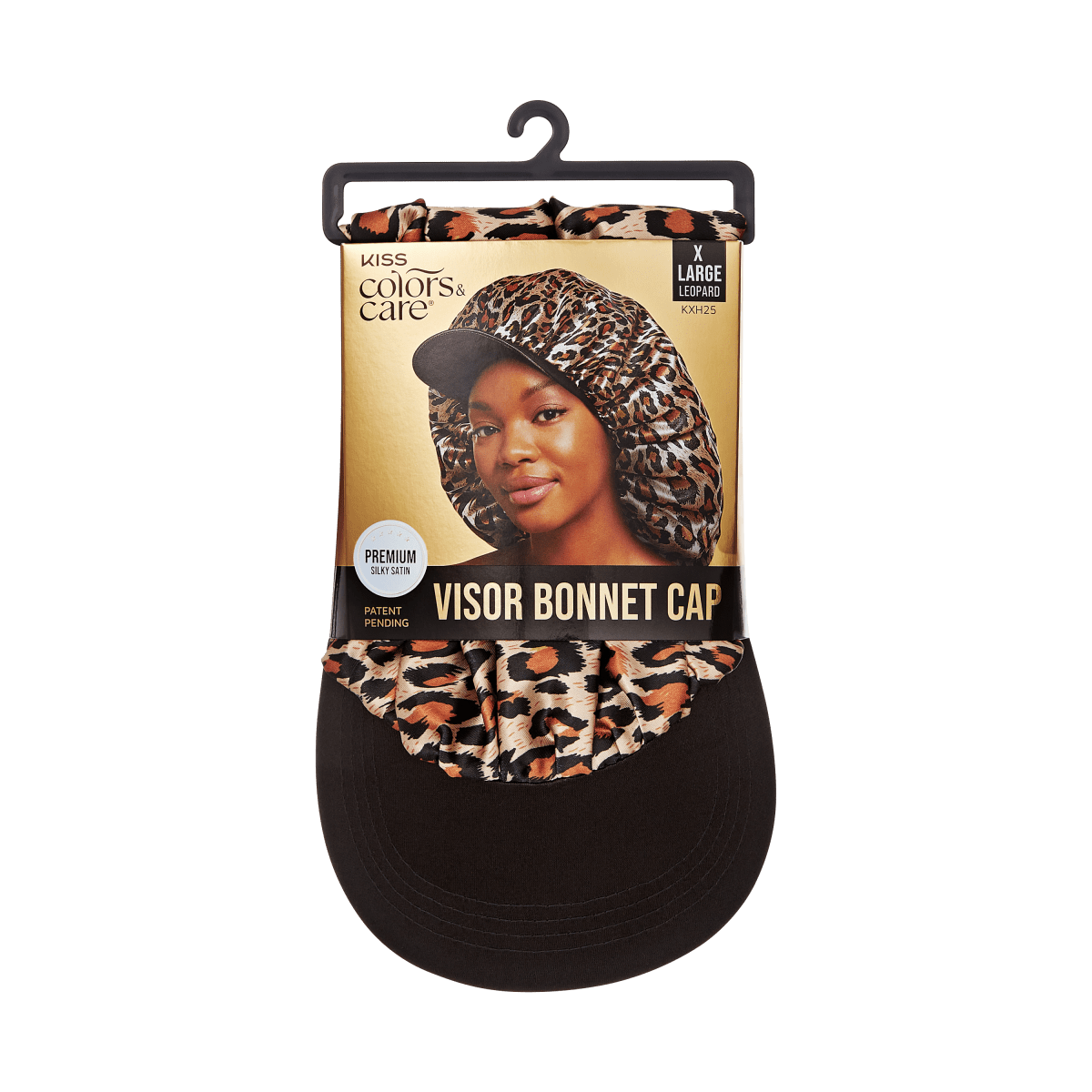 KISS Colors & Care Silky Satin Visor Bonnet Cap – XL Leopard