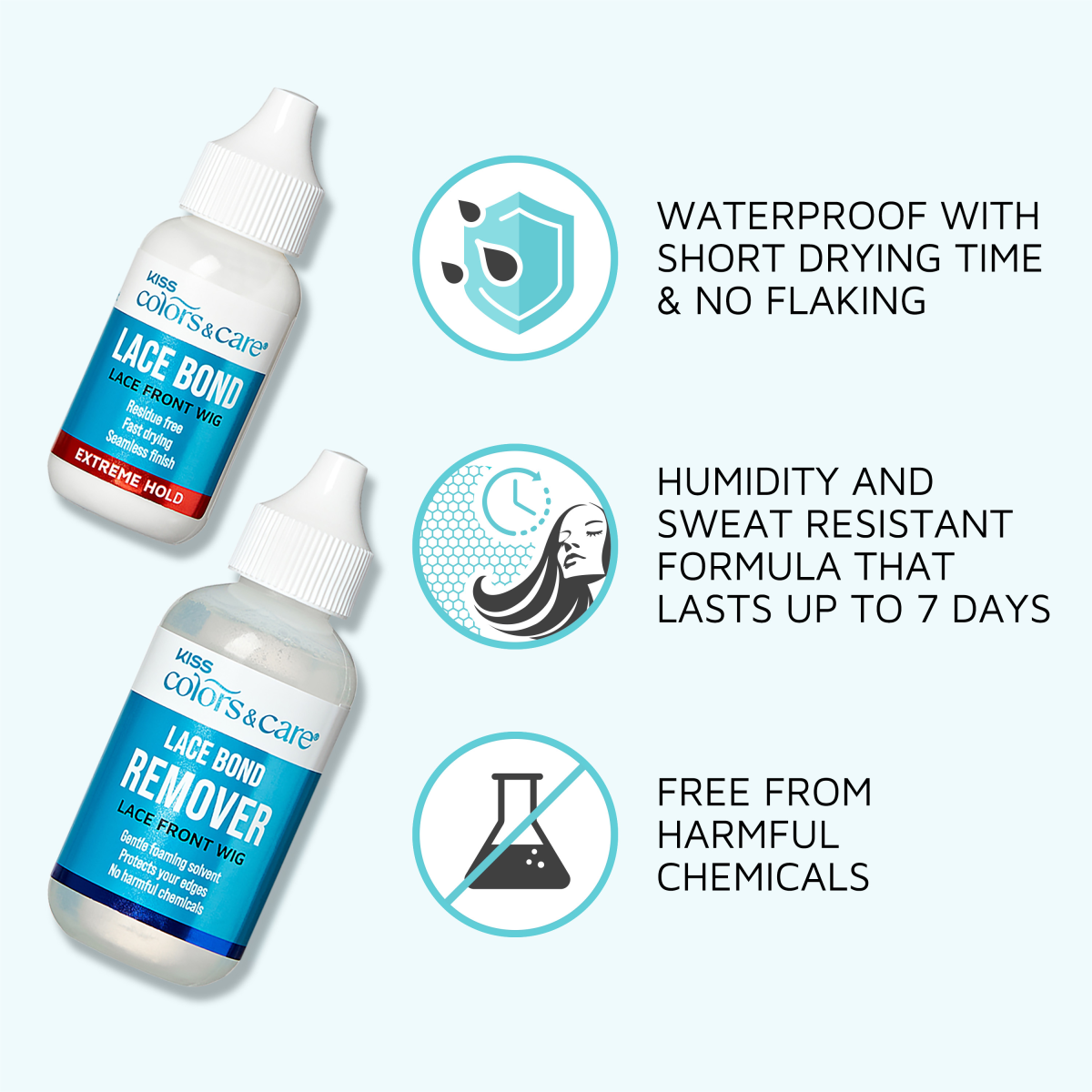 KISS Colors & Care Lace Bond Glue and Remover Kit