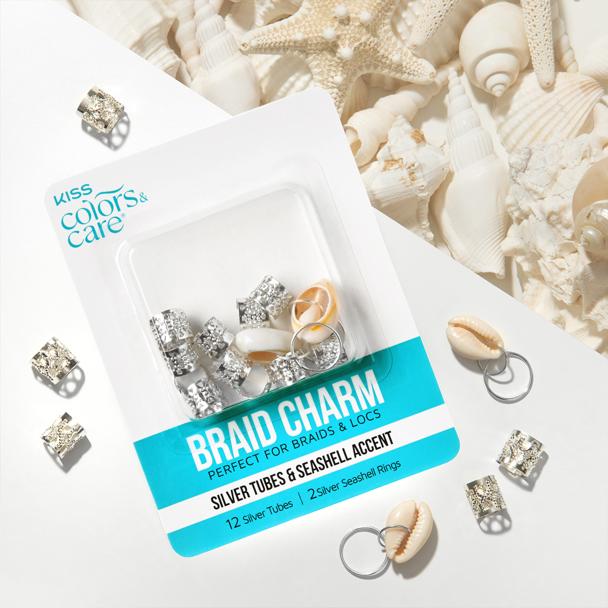 KISS Colors & Care Braid Charms - Silver