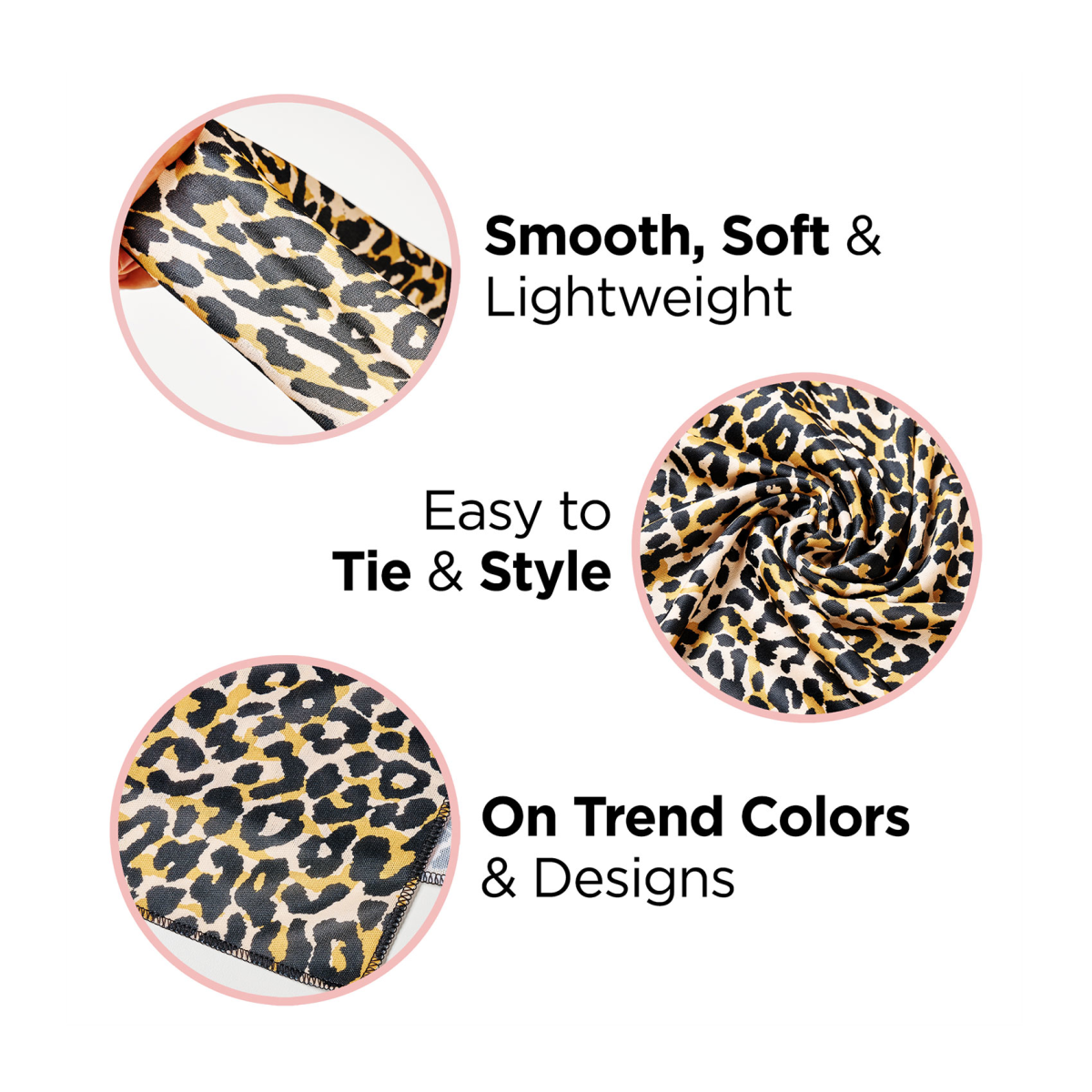 KISS Colors & Care Soft Satin Wrap Scarf - Leopard