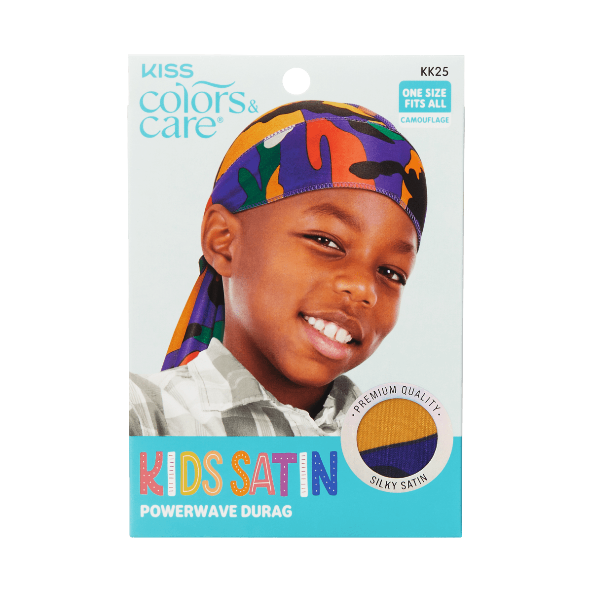 KISS Colors & Care Kids Satin Premium Silky Powerwave Durag - Camouflage