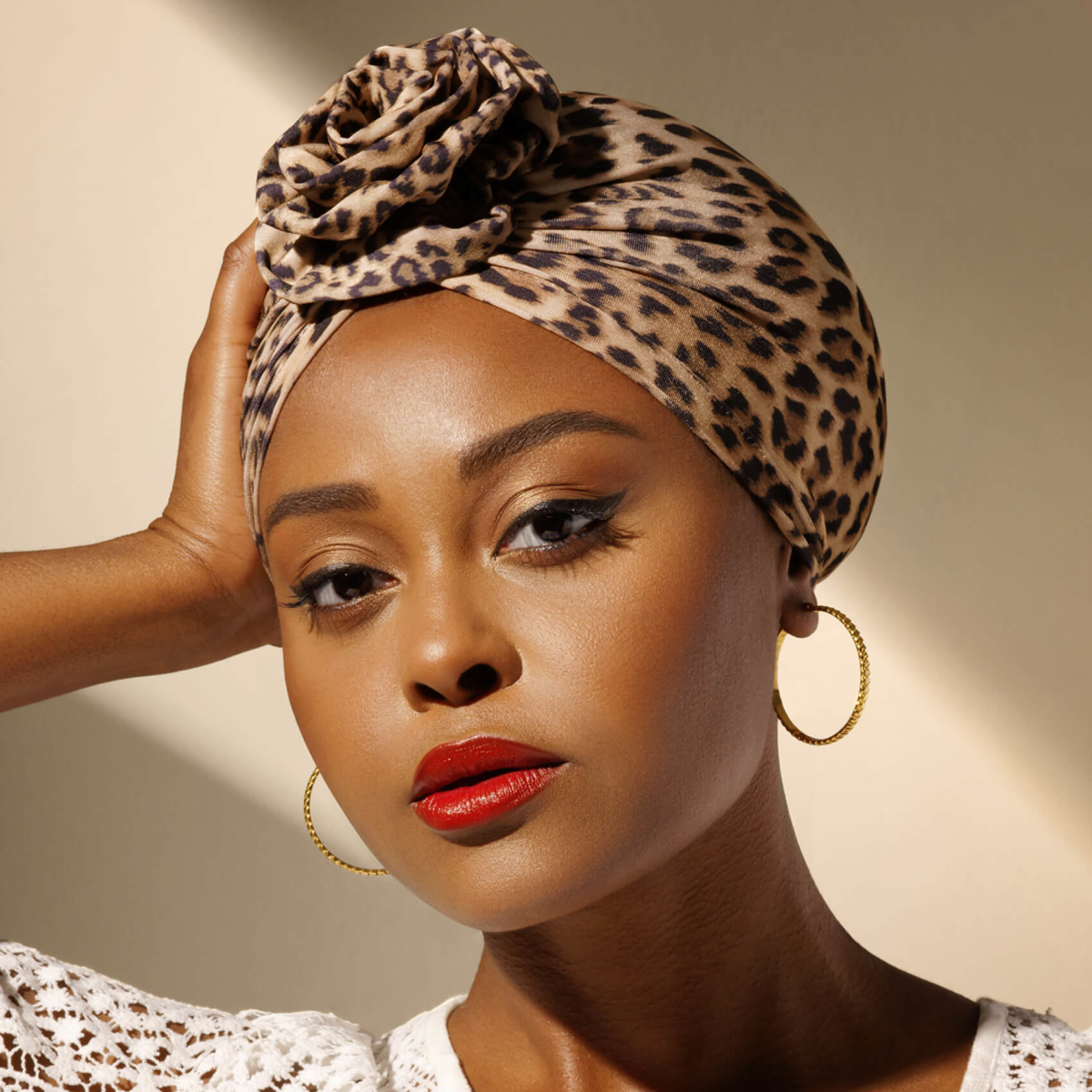 KISS Colors & Care Pre-Tied Top Knot Turban - Leopard