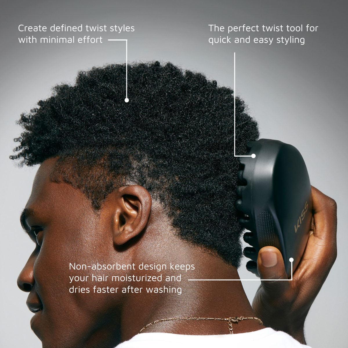 KISS Colors & Care Dense & Curved Twist King - Black