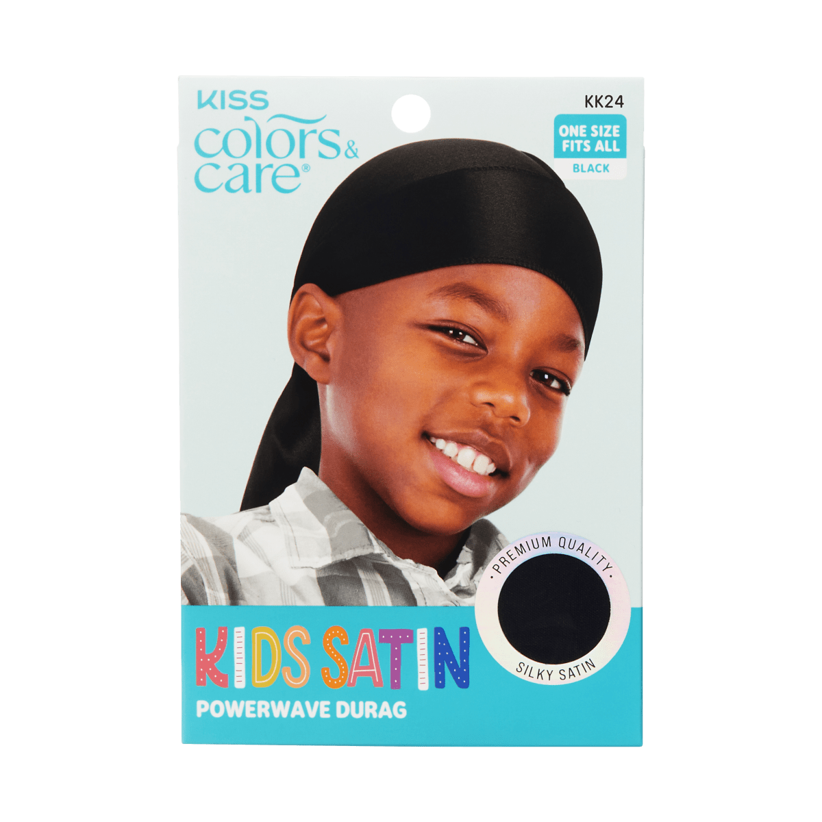 KISS Colors & Care Kids Satin Premium Silky Powerwave Durag - Black