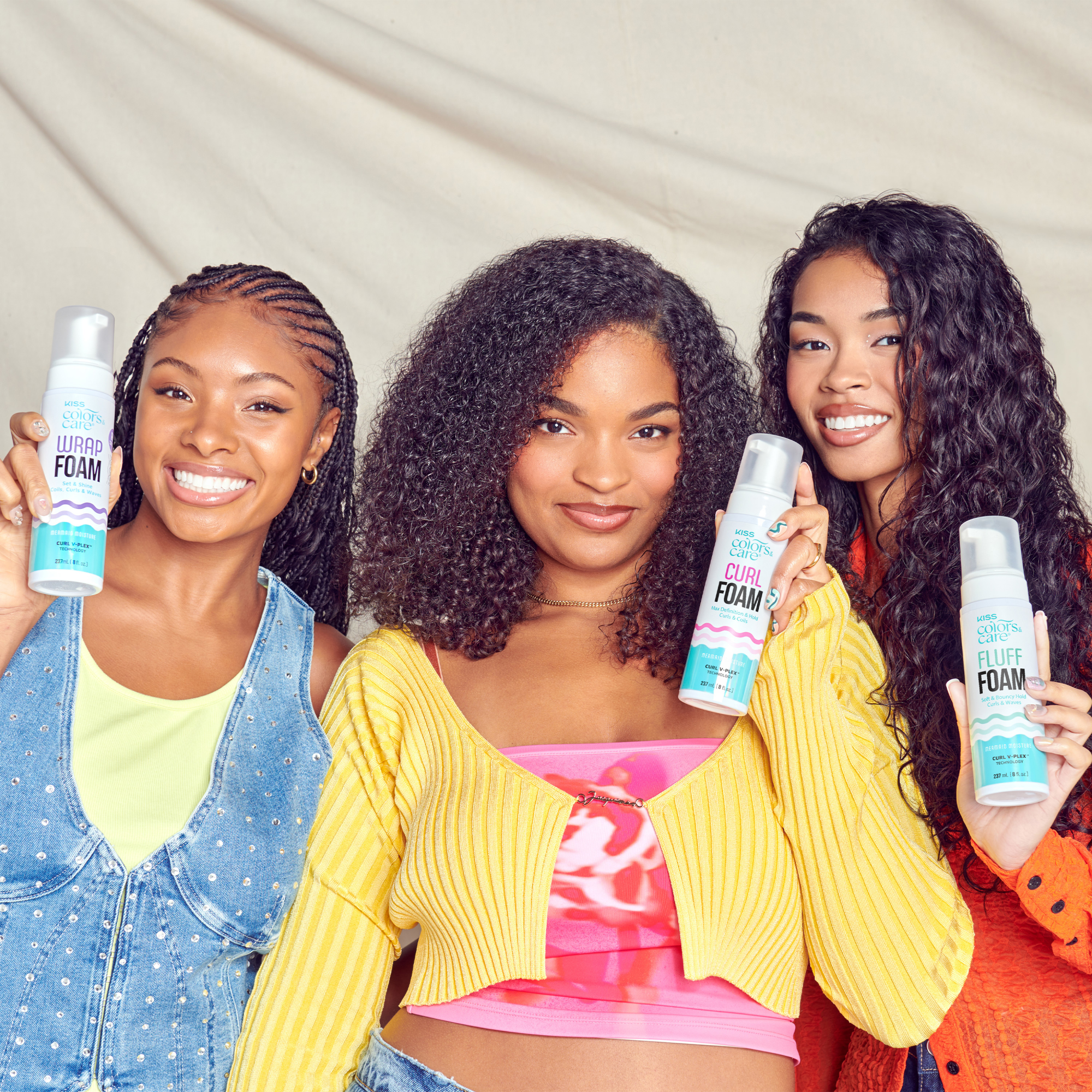 Kiss Colors & Care Wrap Foam Hair Mousse, Set & Shine - 8 fl oz