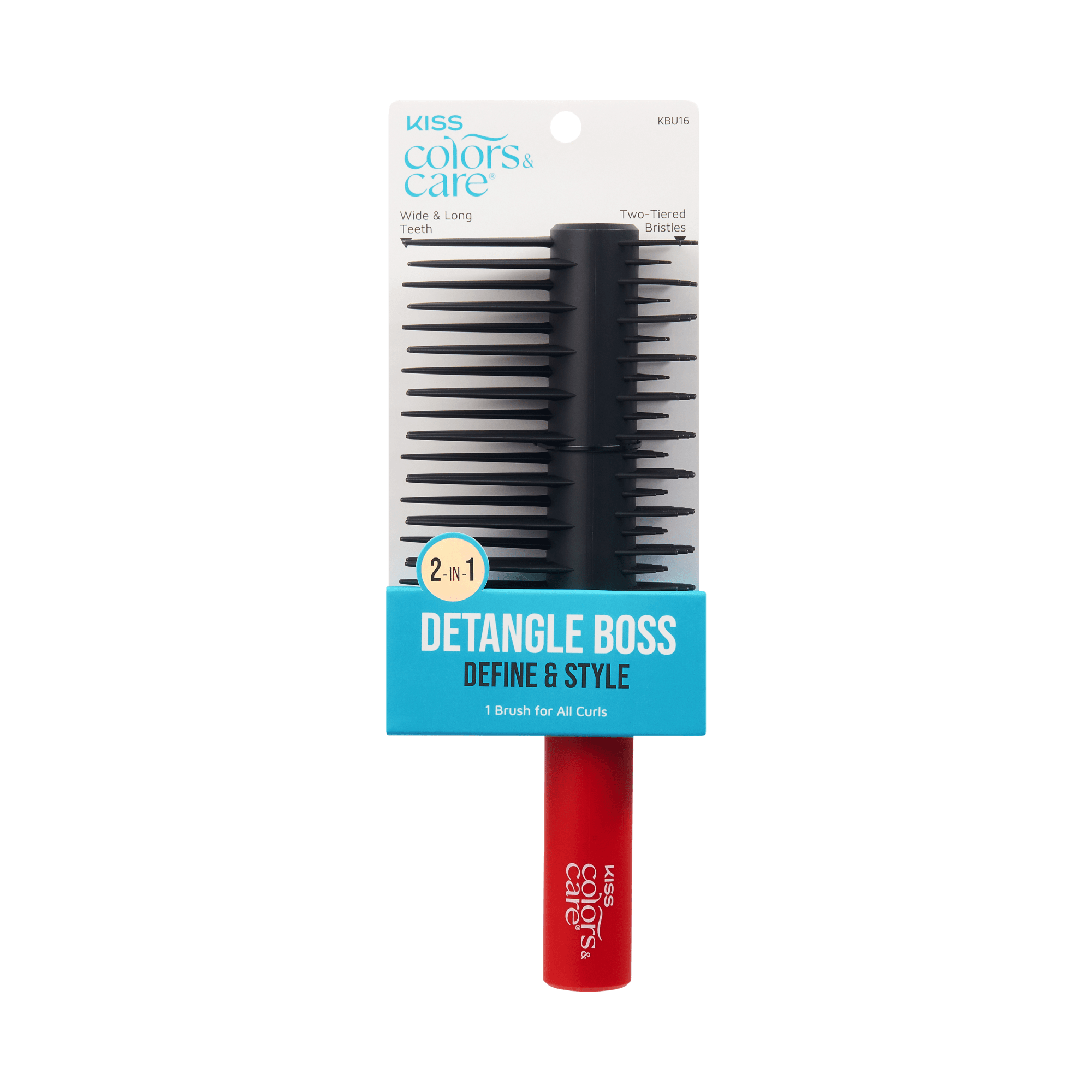KISS Colors & Care Detangle Boss Glide & Define 2-in-1 Brush