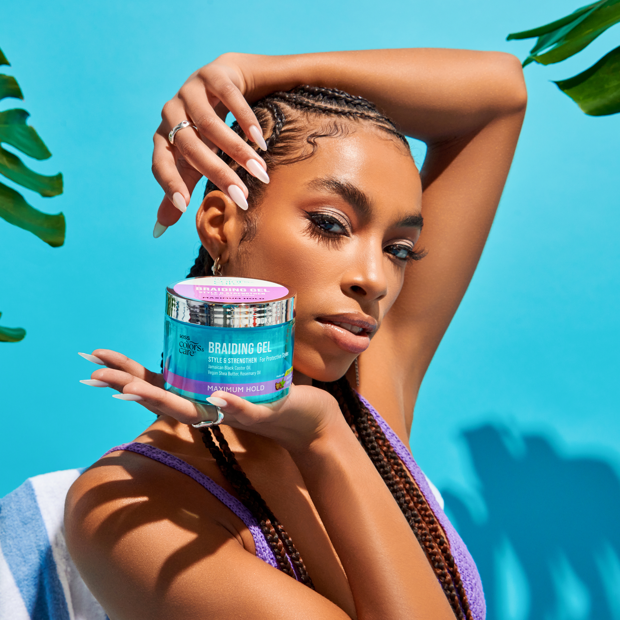 KISS Colors & Care Braiding Gel, Maximum Hold, 6 oz.