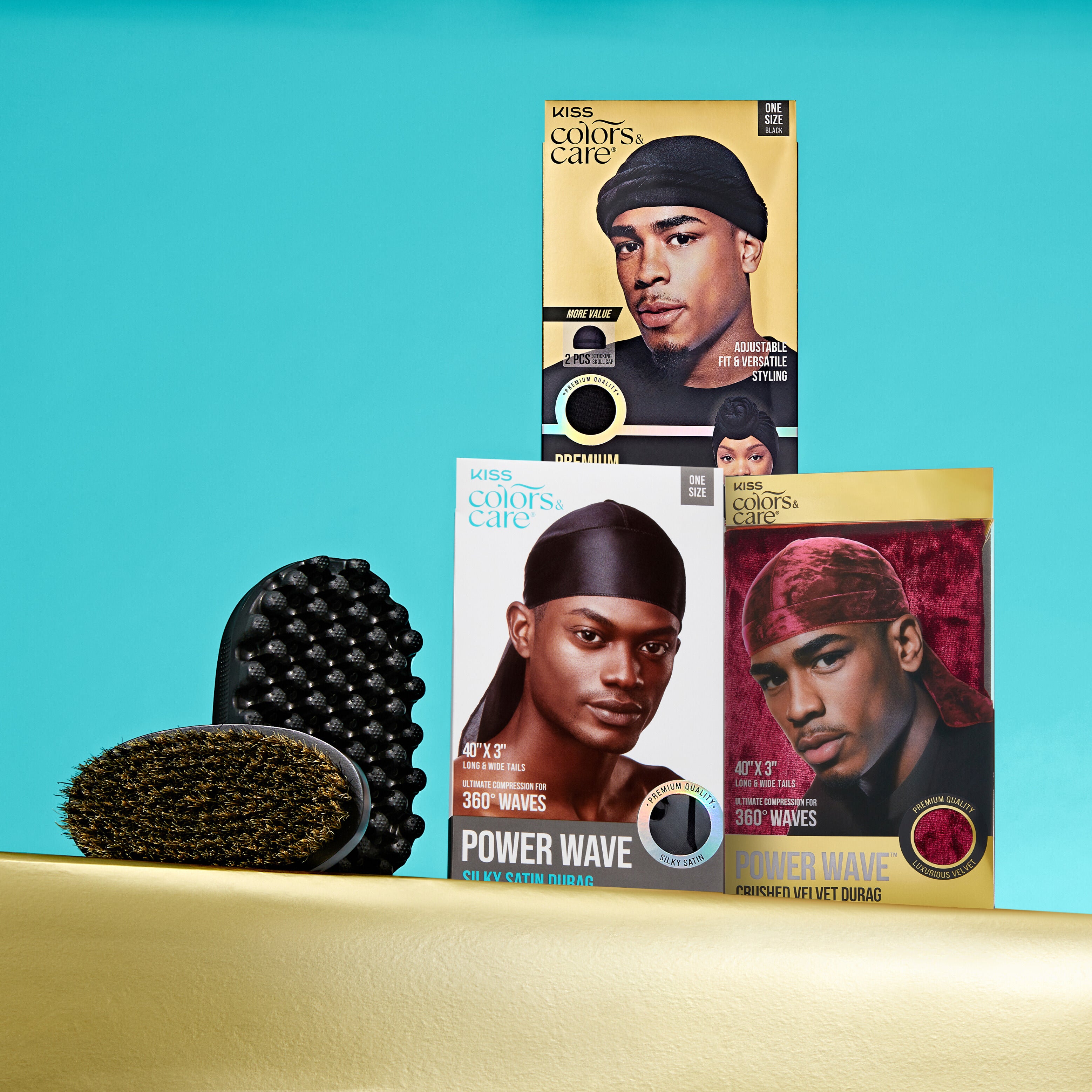 KISS Colors & Care Power Wave Velvet Luxe Durag, Burgundy