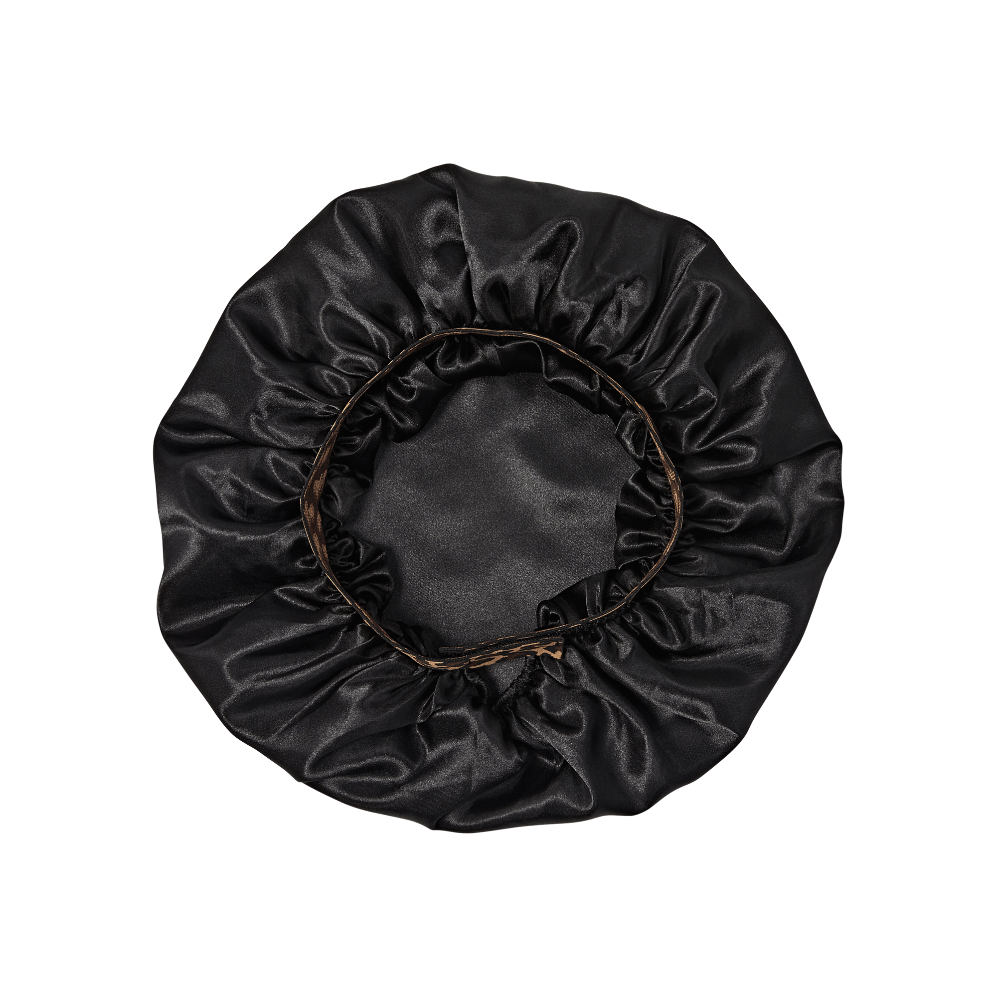 Kiss Colors & Care Silky Charmeuse Satin Stylish Day & Night Cap - Black & Leopard