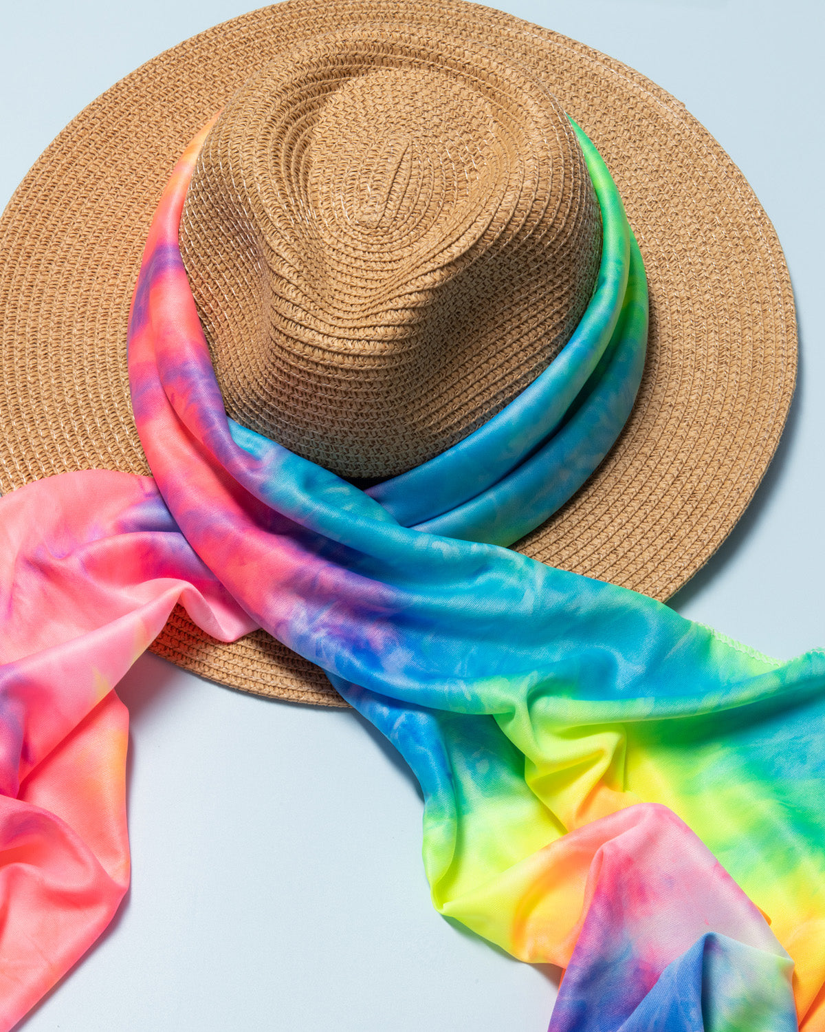 Kiss Colors & Care Soft Satin Wrap Scarf - Tie Dye | Head Scarf, Hair Scarf, 60"L x 16"W, Hair Accessories