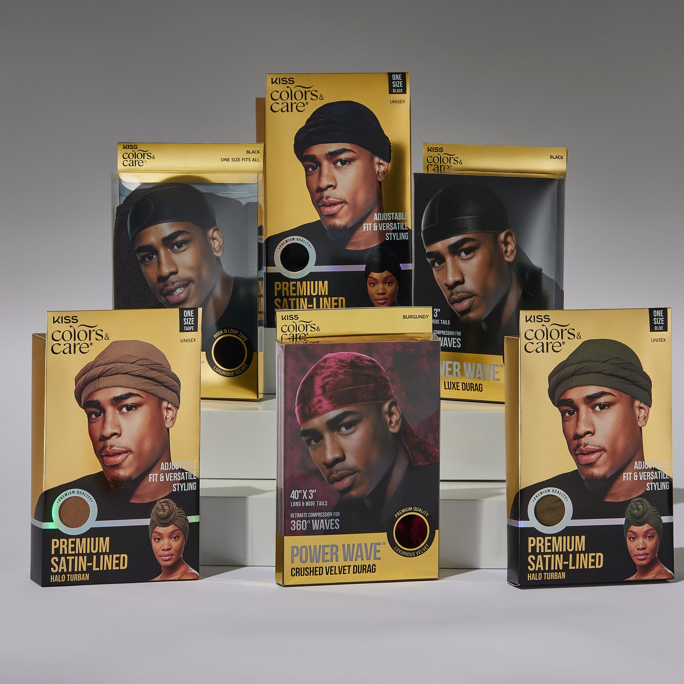 KISS Colors & Care Power Wave Velvet Luxe Durag - Black