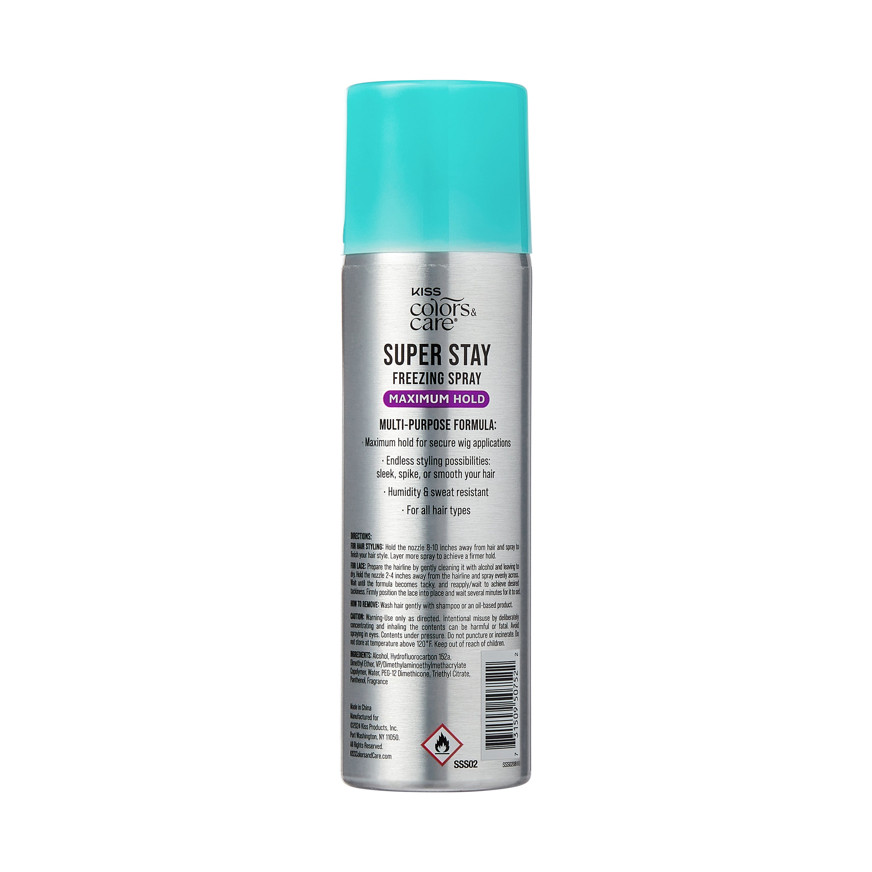 KISS Colors & Care Super Stay Freezing Spray Maximum Hold, 6 oz.