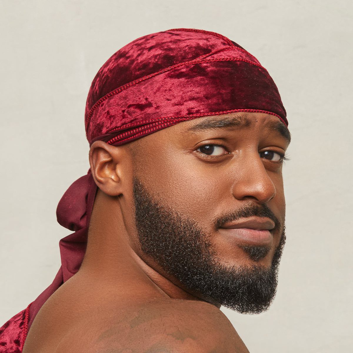 KISS Colors & Care Power Wave Velvet Luxe Durag, Burgundy