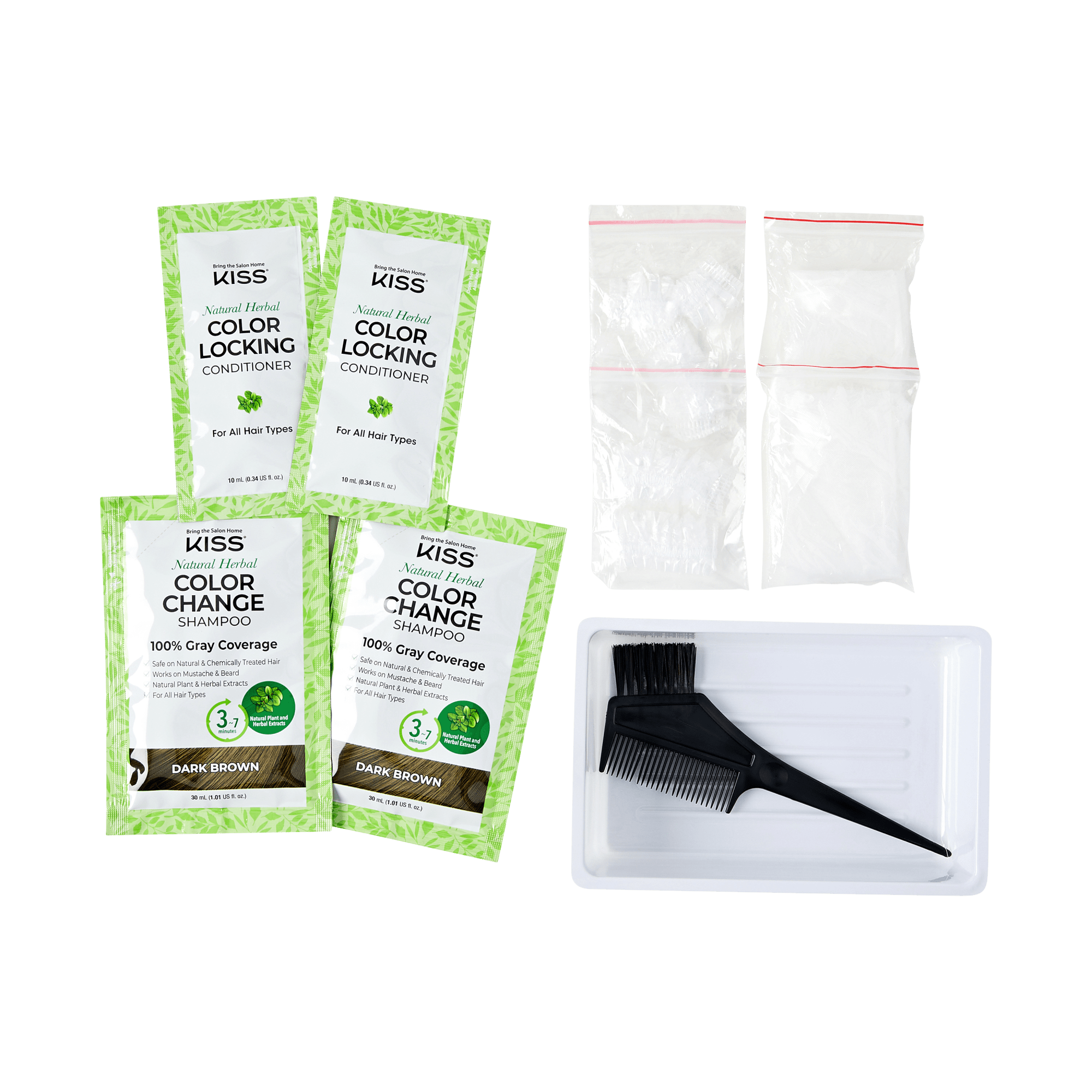 KISS Color Change Permanent Shampoo Dye - Dark Brown