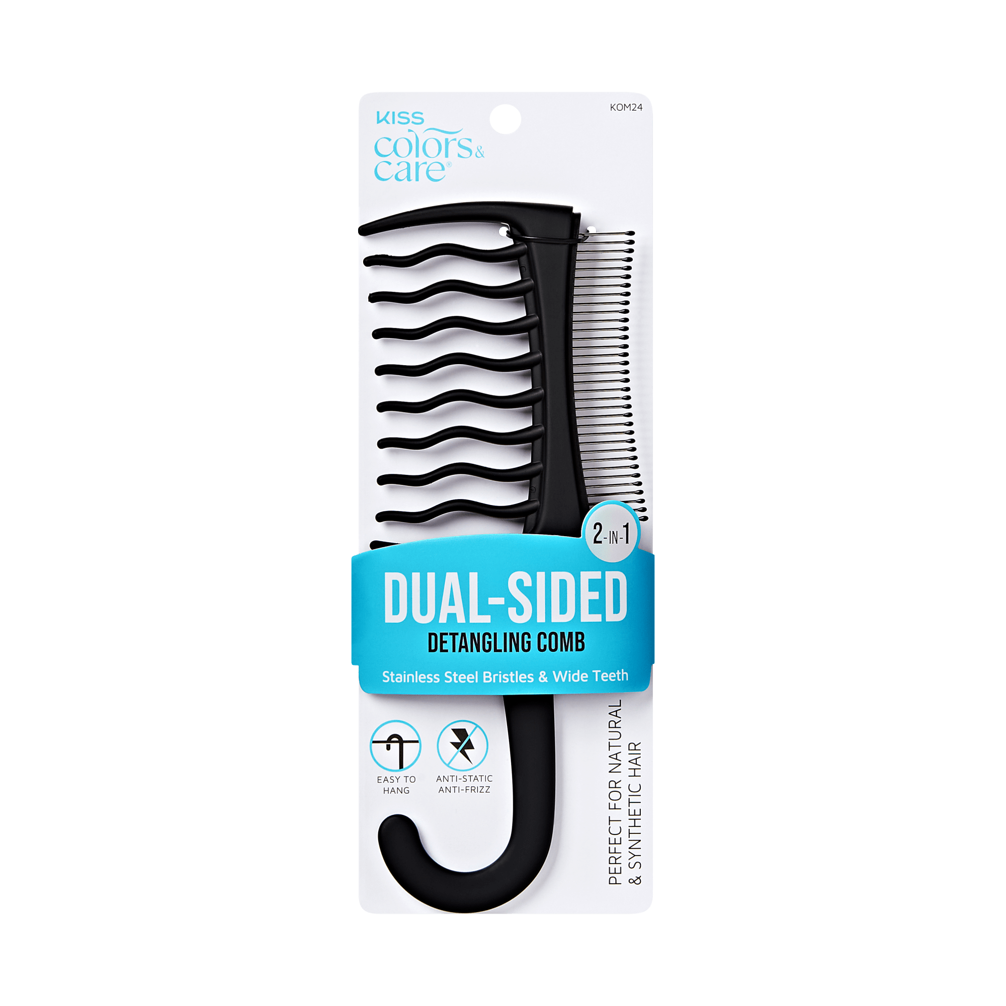 KISS Colors & Care Dual Sided Detangling Comb