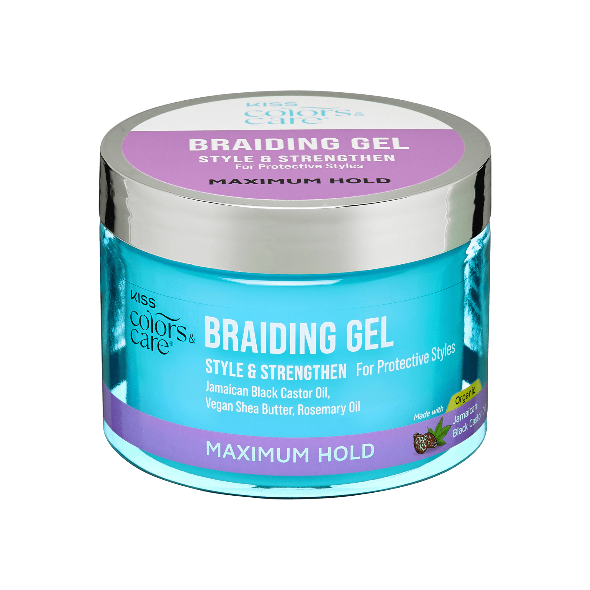 Kiss Colors & Care Braiding Gel, Maximum Hold, 6 oz. Kiss Colors & Care Braiding Gel, Maximum Hold, 6 oz.