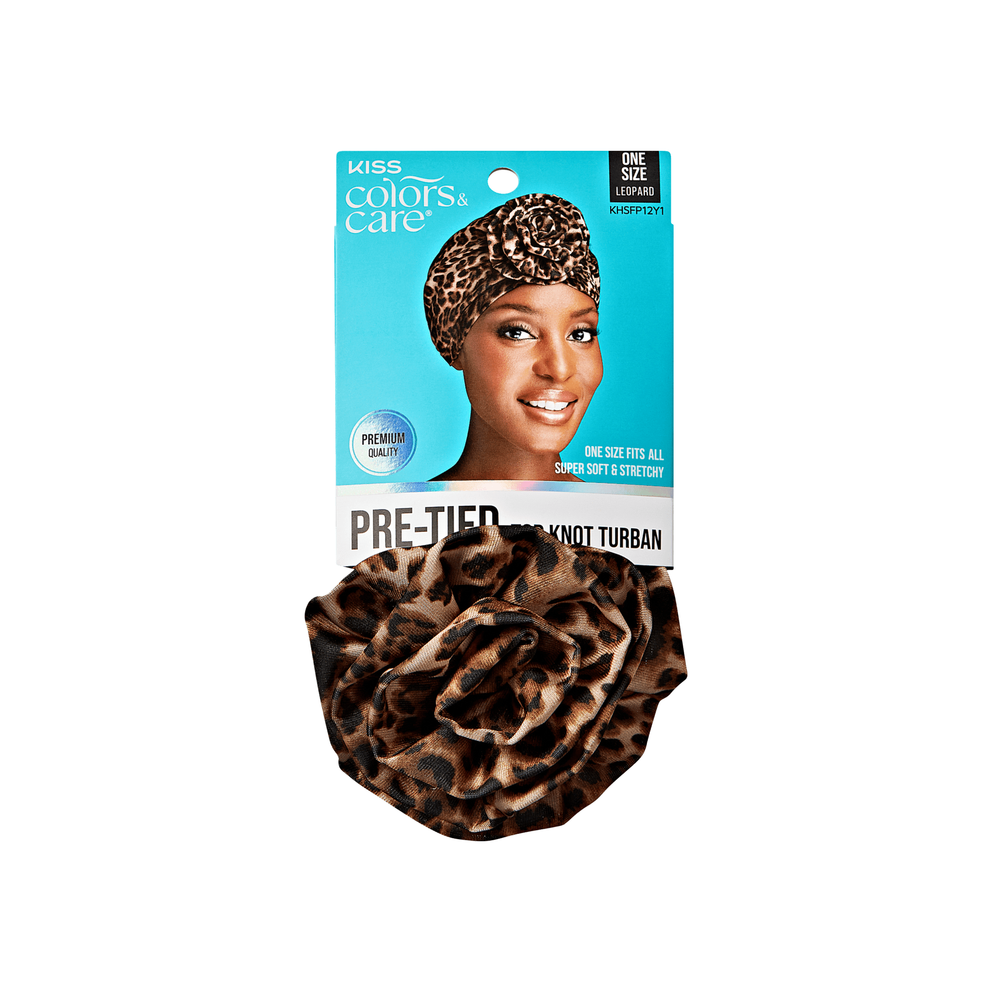 Kiss Colors & Care Pre-Tied Top Knot Turban - Leopard