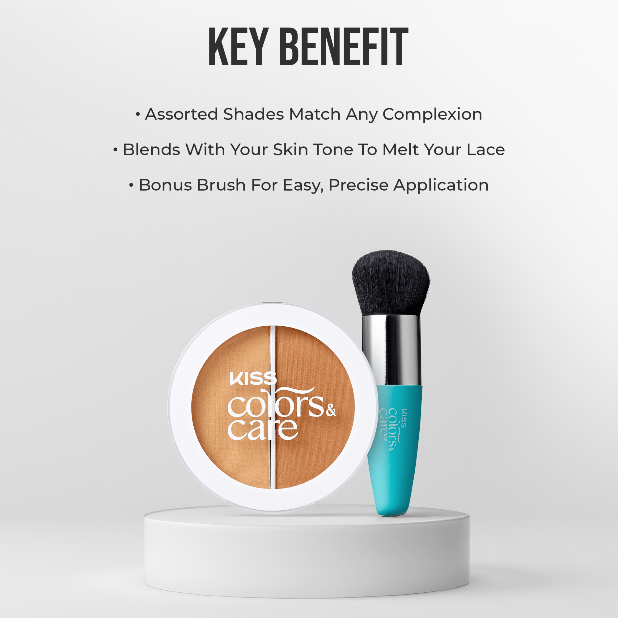 KISS Colors & Care Lace Wig Tinting Powder, 0.28 oz – Light Duo