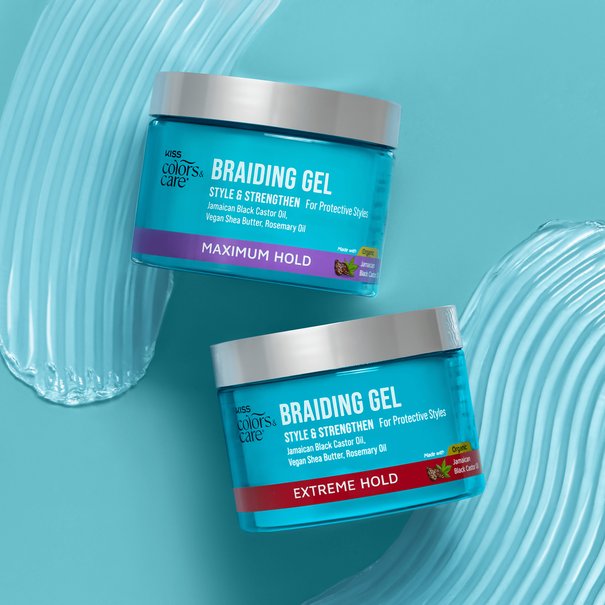 KISS Colors & Care Braiding Gel, Maximum Hold, 6 oz.