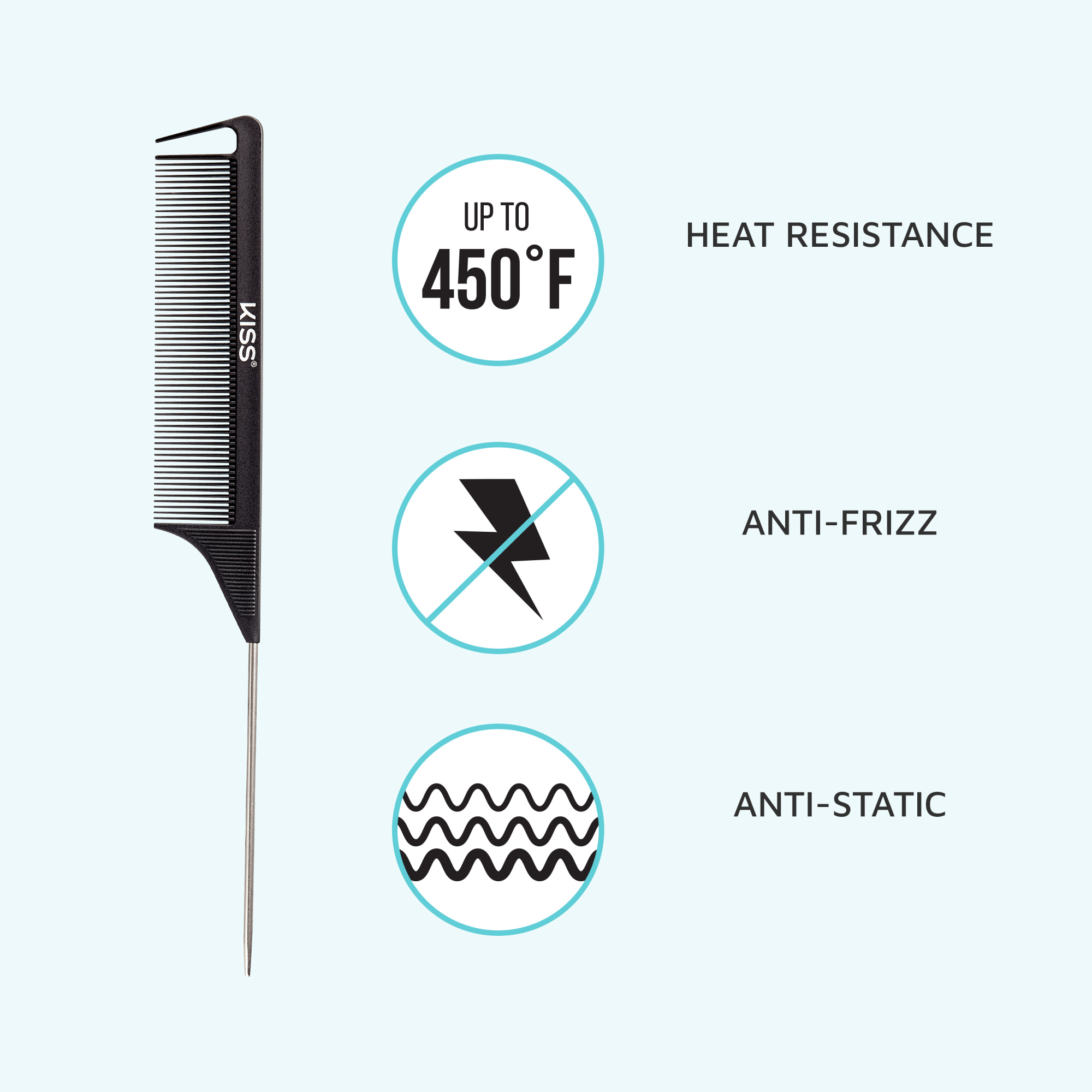 KISS Colors & Care Pin Tail Parting Comb