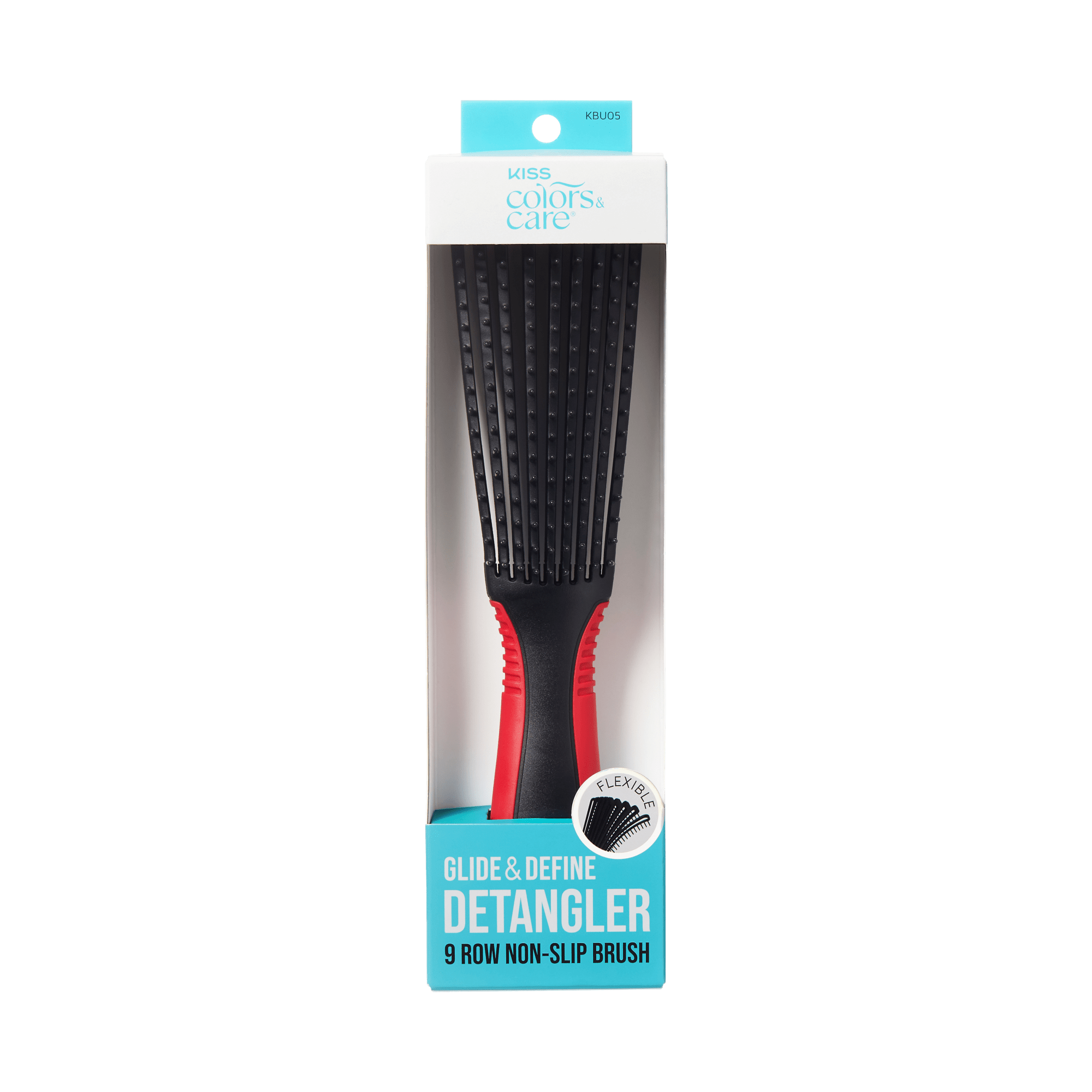 Kiss Colors & Care Glide Detangling Brush - Large Black