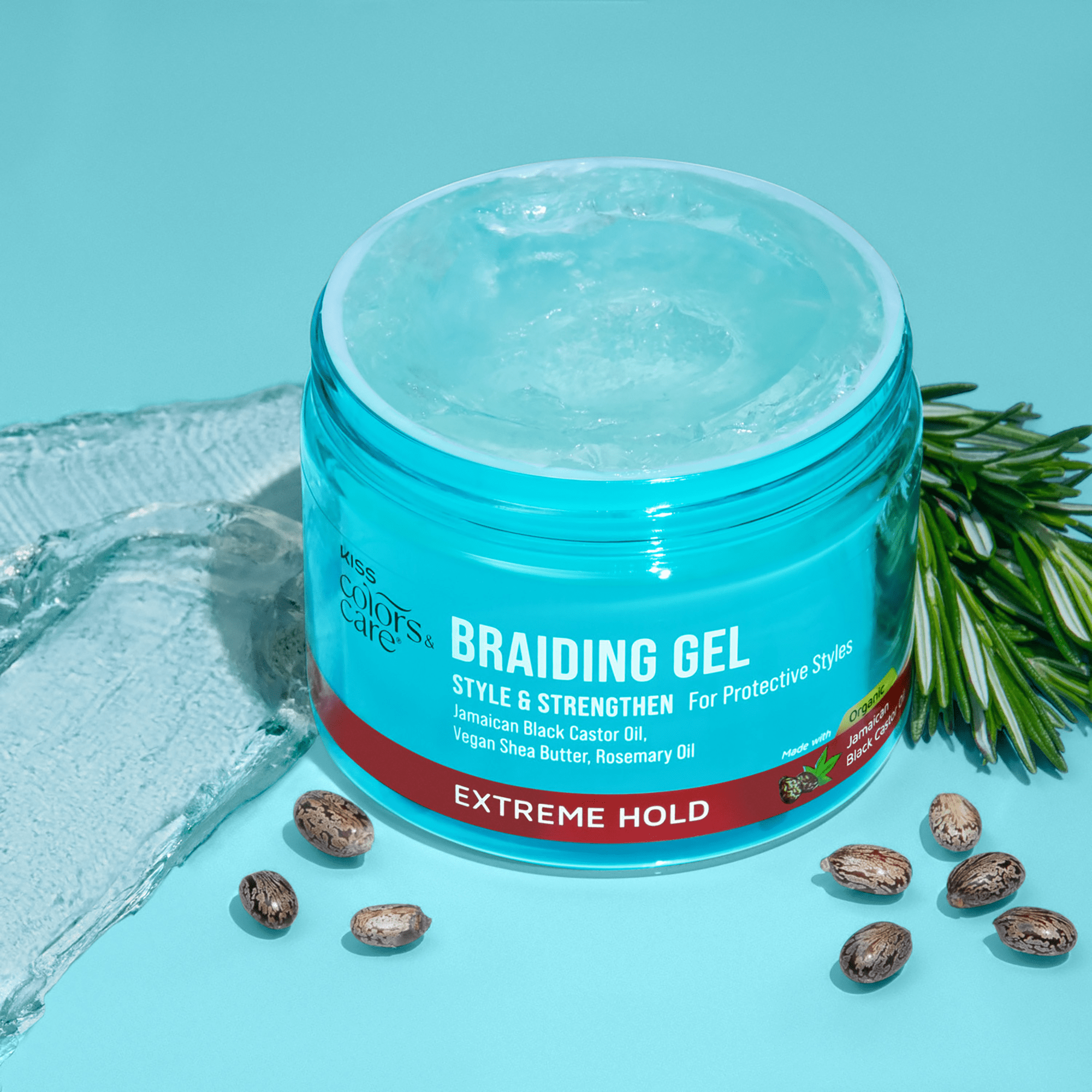 Kiss Colors & Care Braiding Gel, Extreme Hold, 6 oz.
