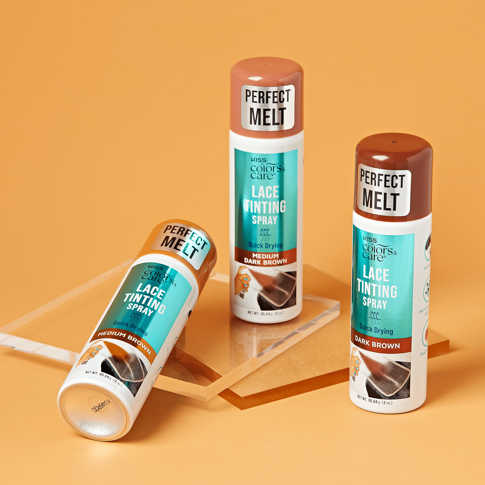 Kiss Colors & Care Lace Tinting Spray - Dark Brown