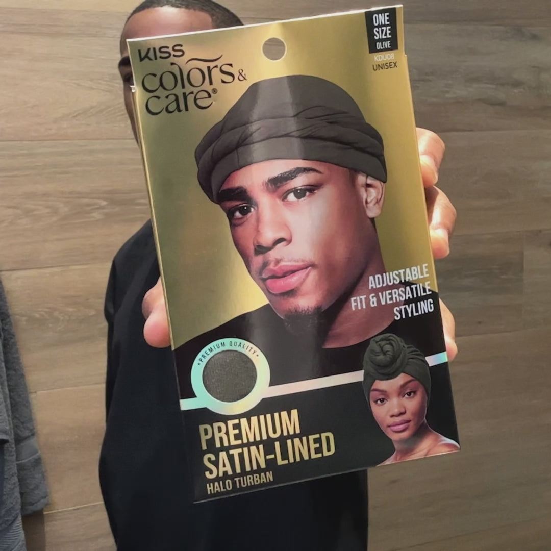 KISS Colors & Care Premium Satin-Lined Halo Turban, Taupe