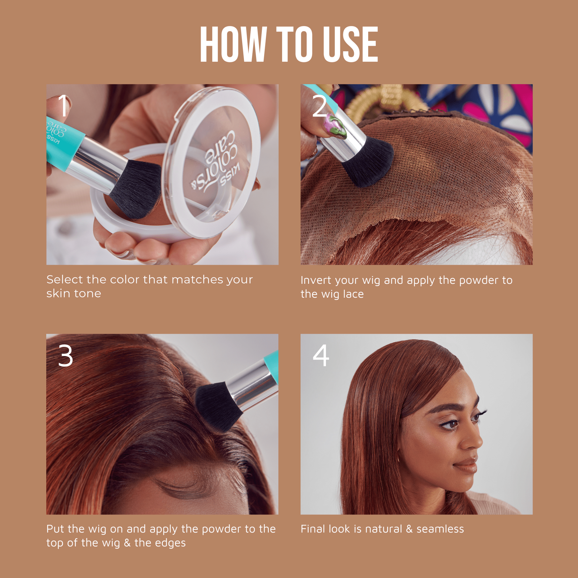 KISS Colors & Care Lace Wig Tinting Powder, 0.28 oz – Light Duo