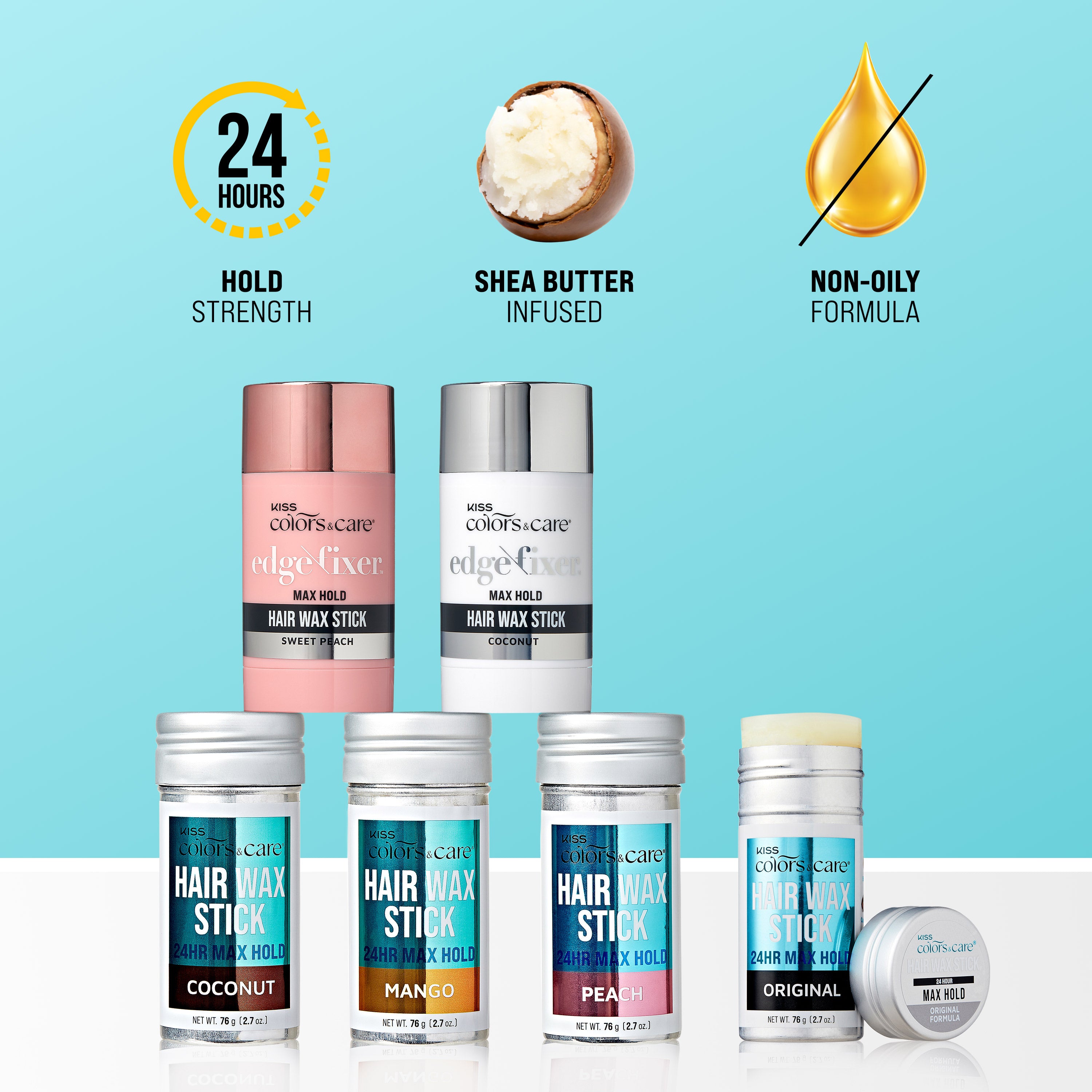 Kiss Colors & Care Edge Fixer Wax Stick - Sweet Peach | Edge