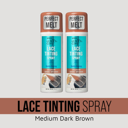 KISS Colors &amp; Care Lace Tinting Spray Medium Dark Brown Bundle 2 Pack