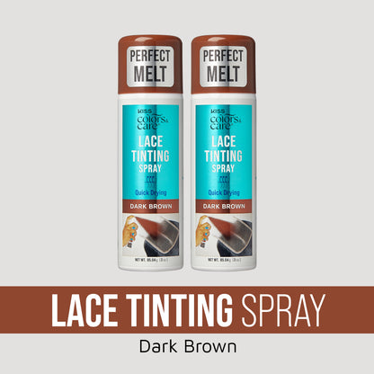 KISS Colors &amp; Care Lace Tinting Spray Dark Brown Bundle 2 Pack