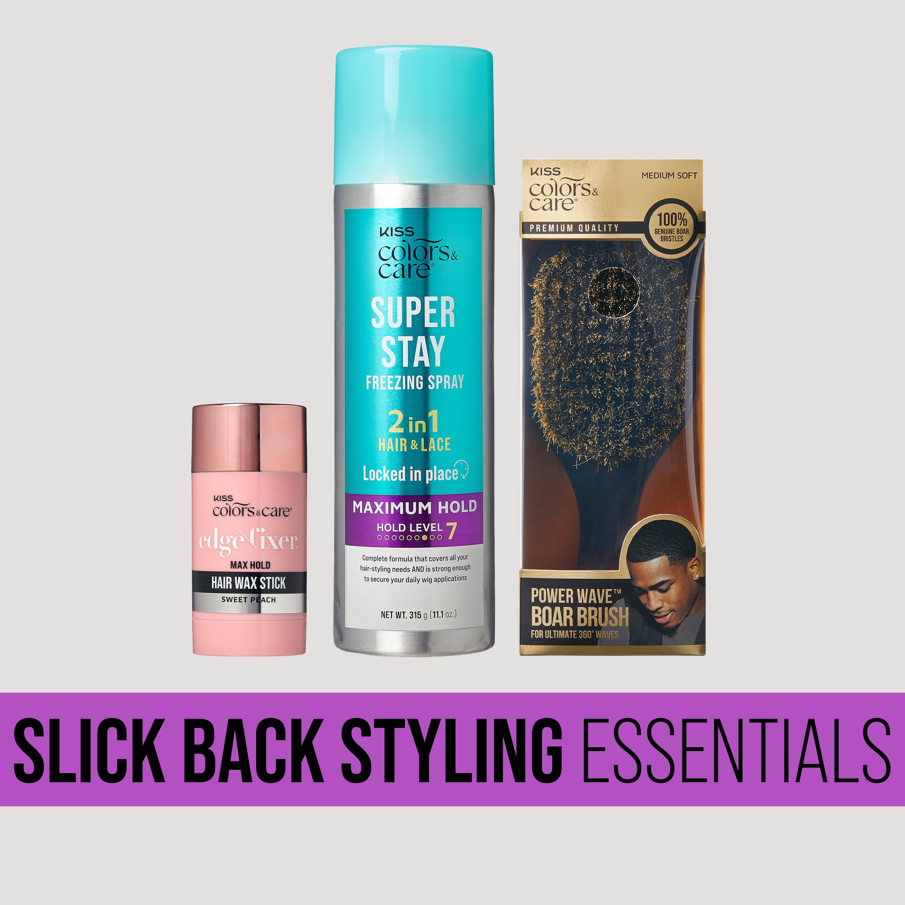 KISS Colors &amp; Care Slick Back Styling Essentials Bundle