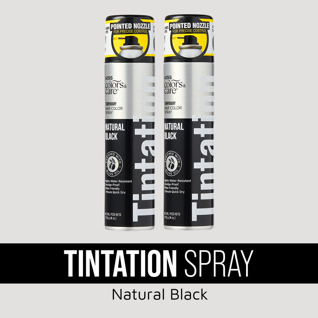 KISS Colors &amp; Care Tintation Spray Natural Black Bundle - 2 Pack